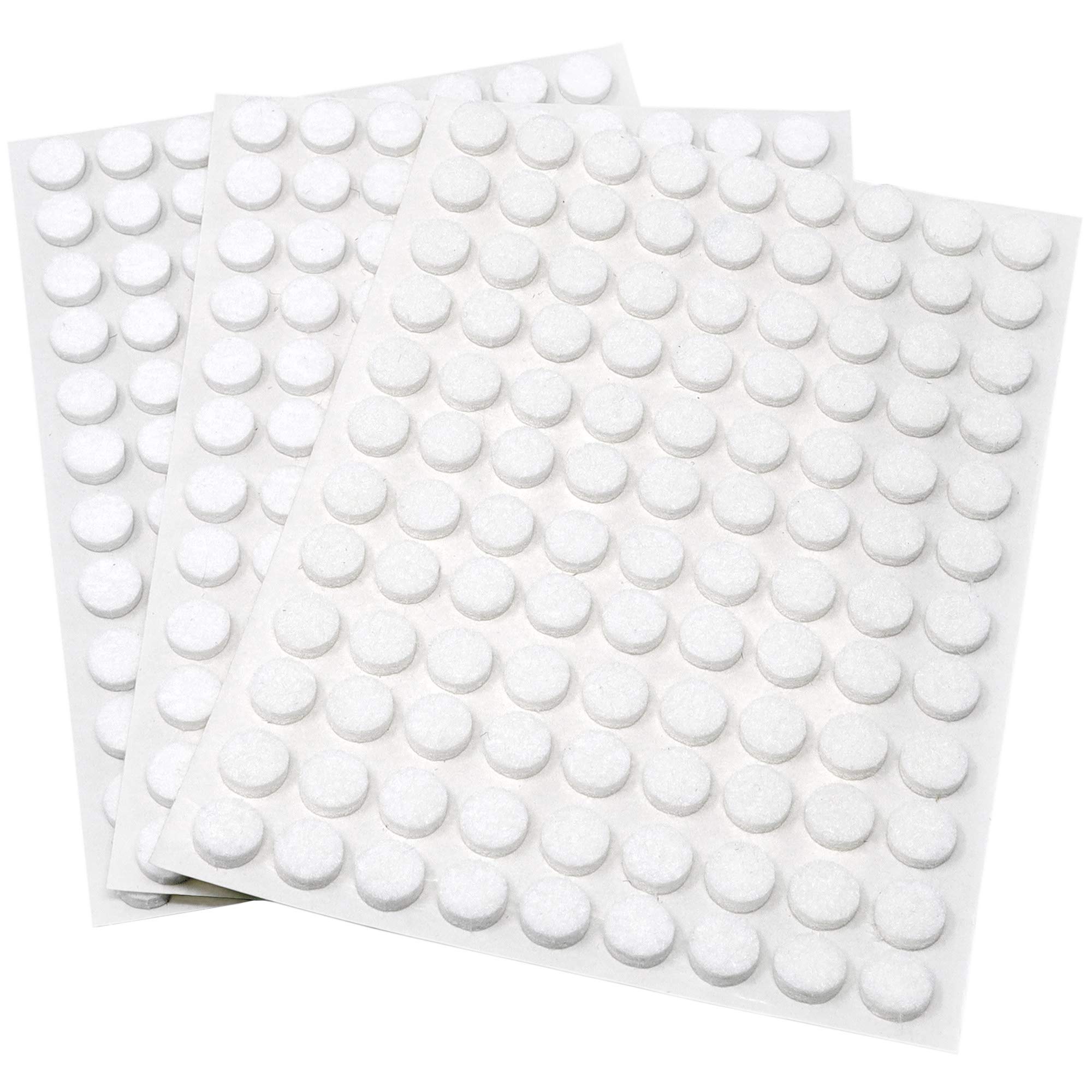 Adsamm White Adsamm® / 324 X Self-Adhesive Felt Pads/White/Ø 0.39'' (Ø 10 Mm) / Round / 0.138'' / 3.5 Mm Thick Stick-On Furniture Felt Glides/Furniture & Chair Glides