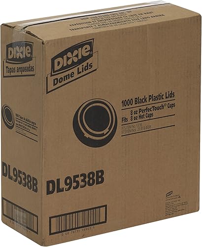 Miniatura 6 de Georgia-Pacific Dixie - Tapas para tazas de café caliente de 8 onzas por PRO, negro, DL9538B, 1000 unidades (100 tapas por manga, 10 fundas por