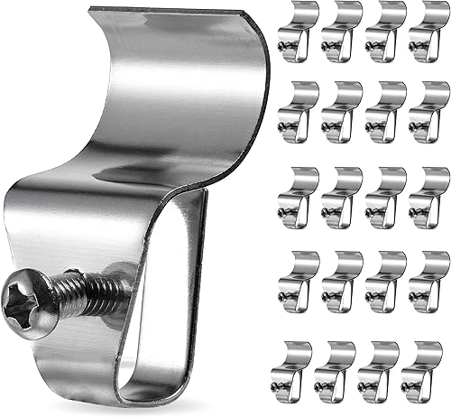 Paquete de 20 ganchos de clips de revestimiento de vinilo, sin necesidad de agujeros, tornillos laterales para montaje en cámara de seguridad para