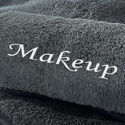 Miniatura 7 de Paquete de 10 paños de lavado desmaquillantes  Paños de limpieza facial de microfibra suave para manos y maquillaje, 12 x 12 pulgadas, negro y gris