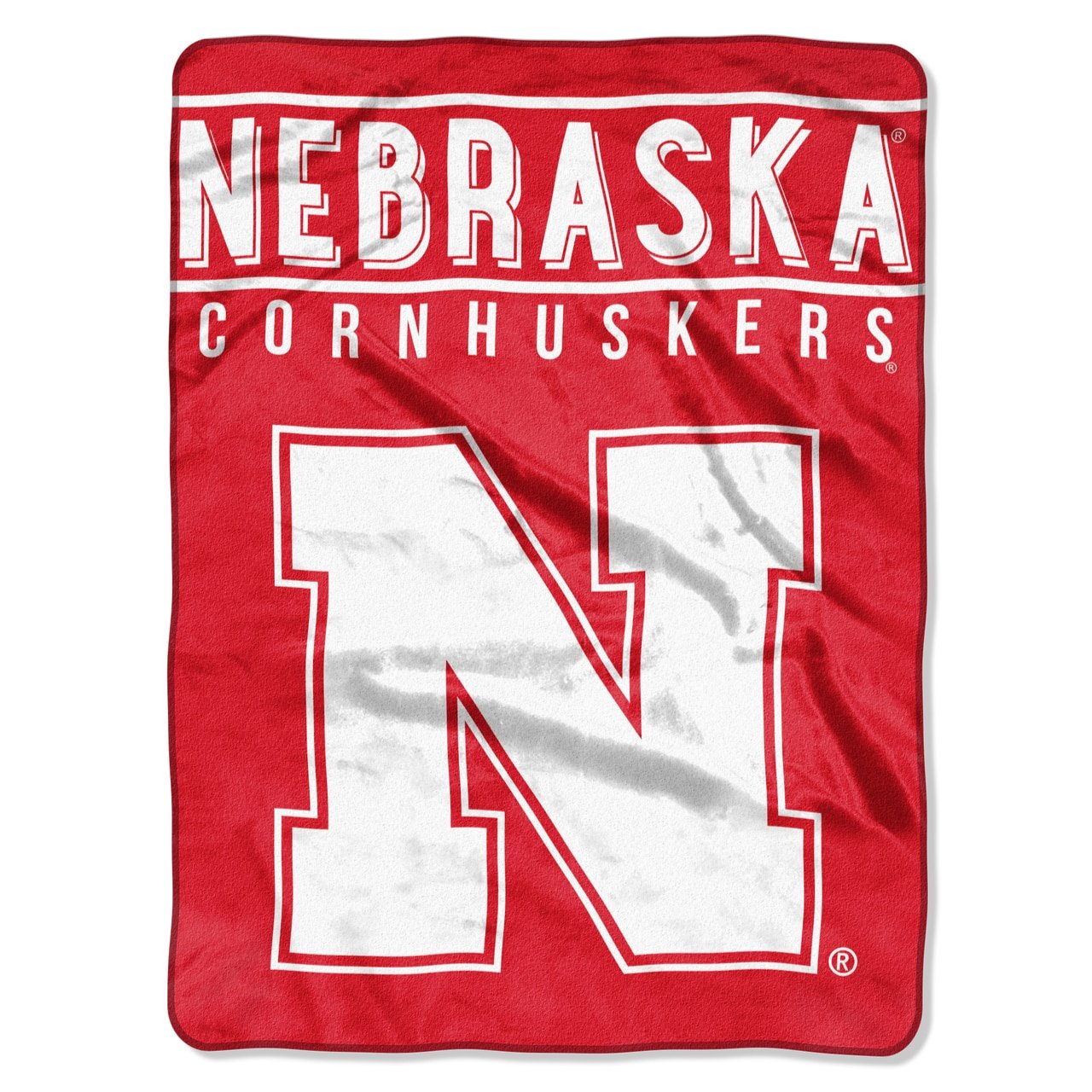 Northwest NCAA Nebraska Cornhuskers Unisex-Adult Raschel Throw Blanket, 60" x 80", Basic