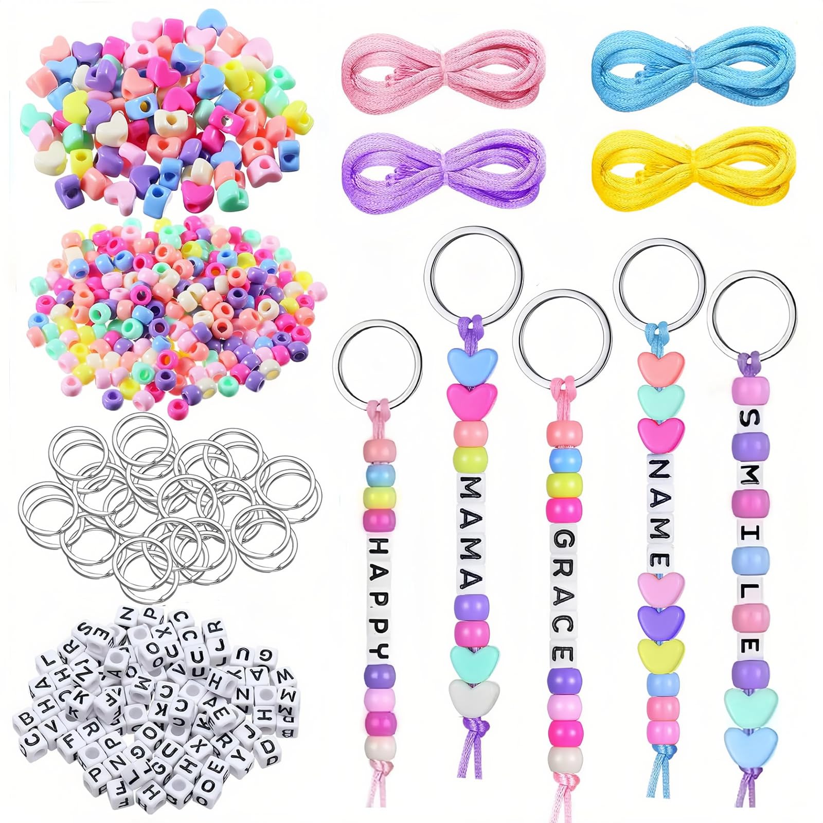 Amazon | Makuki ビーズ 約566個 カラフル アクセサリーパーツ