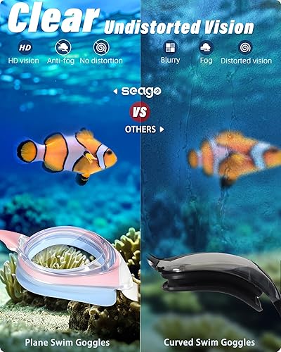Miniatura 4 de Seago 2 Pack Swimming Goggles Anti-fog Anti-UV Silicone Swim Goggles Adult Women Men