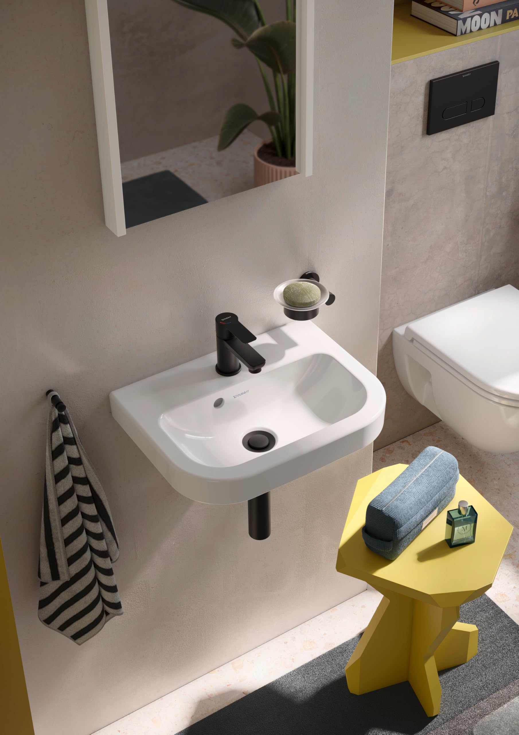 Duravit D-Code lavabo, con agujero para grifo, con rebosadero, 450x335x145mm, blanco alto brillo, 0748450000