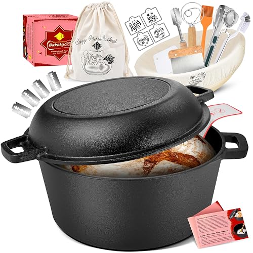 ARC 5QT Cast Iron 2-in-1 Multi-Use Dutch Oven with Lid