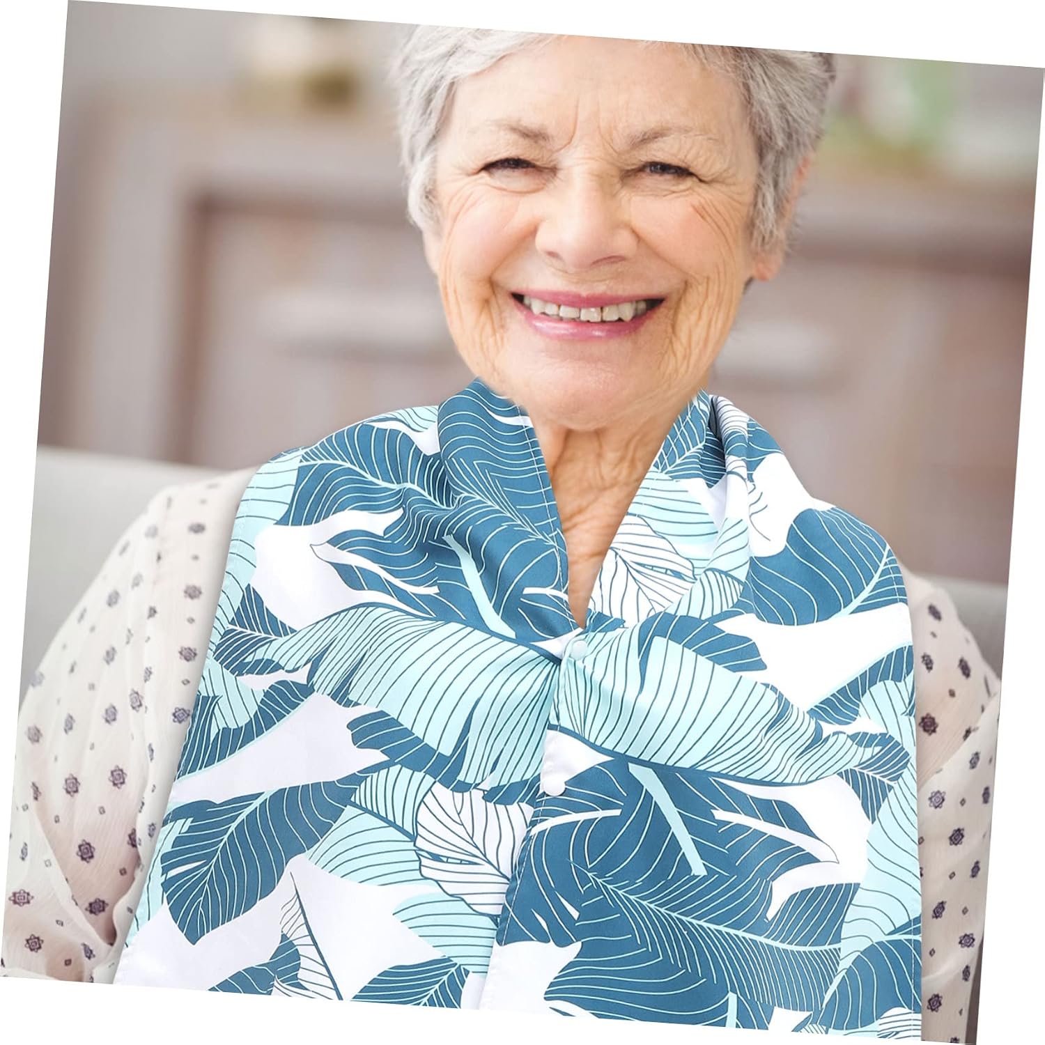 Adult Bib for Elderly Washable Clothing Protector for Dining Reusable Dining Aid Scarf for Men and Women Large Comfortable Patterns for Mealtime Spills