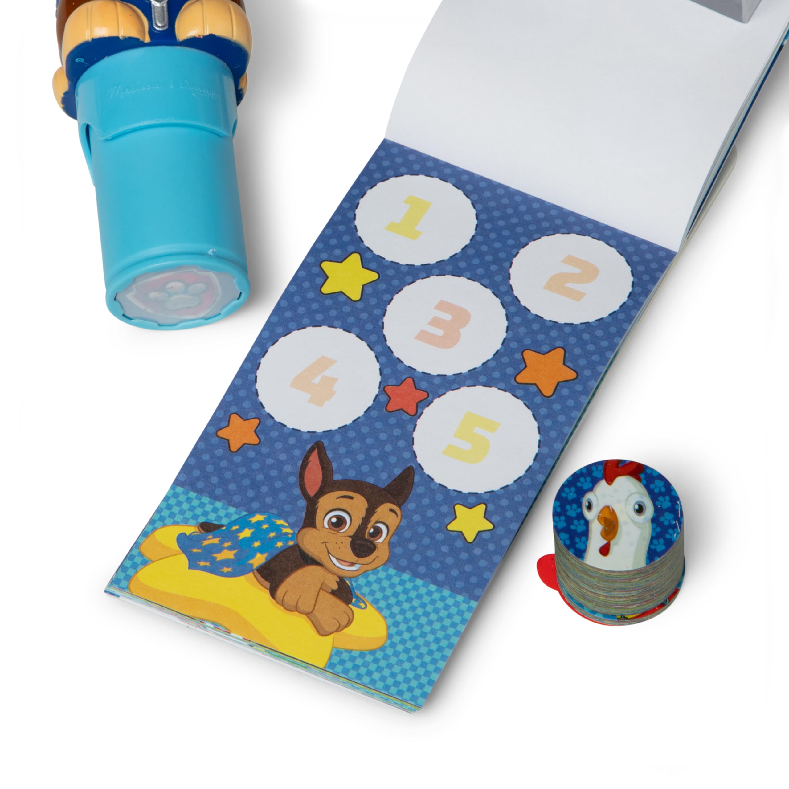 Melissa & Doug Naklejka Wow! Mini podkładka do aktywności i ponad 200 naklejek uzupełniających do stempli sztuki i rzemiosła Fidget Toy Collectibles – naklejki PAW Patrol – certyfikat FSC