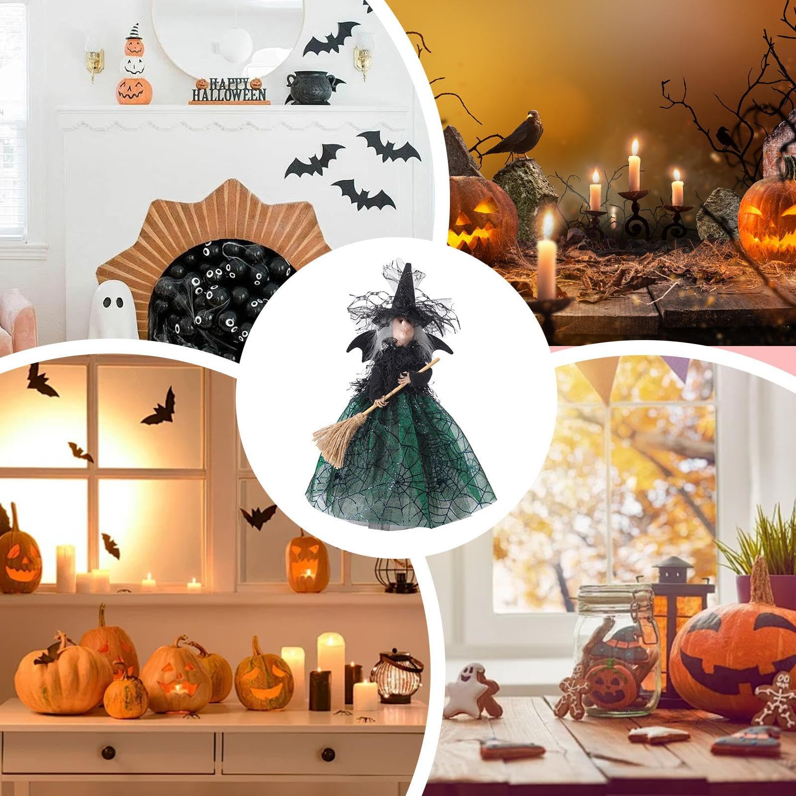Czarna wied?ma, kolekcjonerska lalka Halloween, duch, czarownica, czubek drzewa Halloween