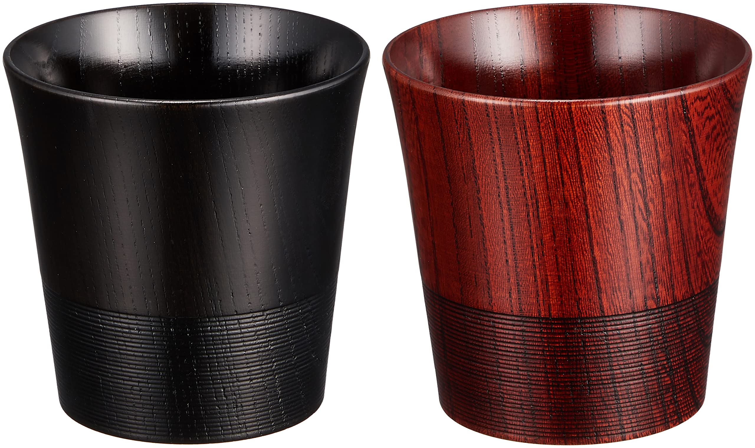 TUSTAE 6046 Toide Lacquerware Rock Cup, 5.1 fl oz (150 ml), Black & Vermilion Pair Set