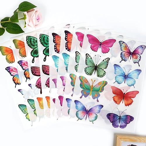 Miniatura 5 de AOWDIAO 62 calcomanías grandes de pared de mariposas, calcomanías de vinilo para decoración de habitaciones, seguras para paredes, reposicionables
