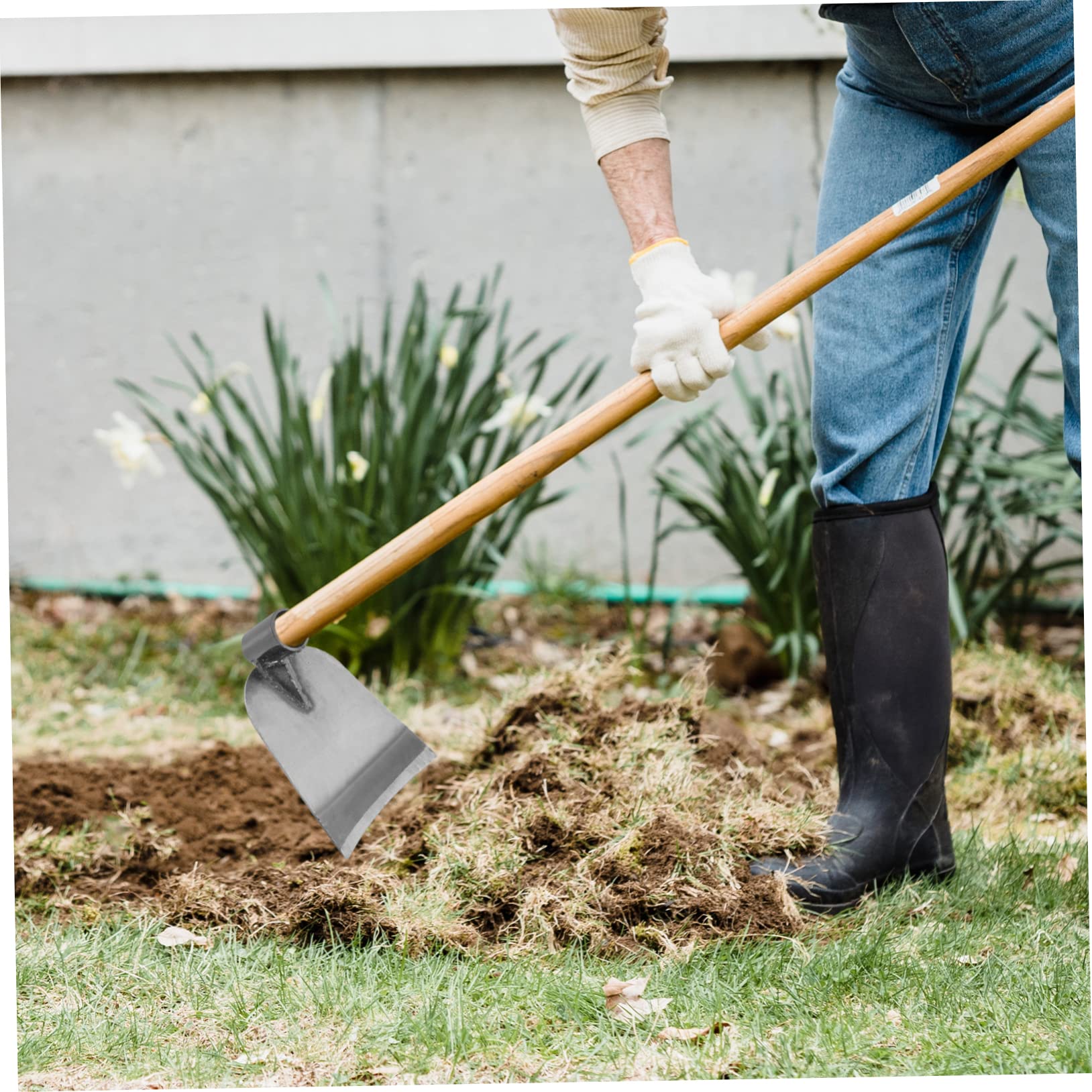 Happyyami Attrezzo da Giardinaggio in Acciaio Inox, Robusto, per Scavare | Testa in Acciaio Inossidabile, Trapianto Bonsai, Pratico per Uso Domestico e Lavori di Dissodamento