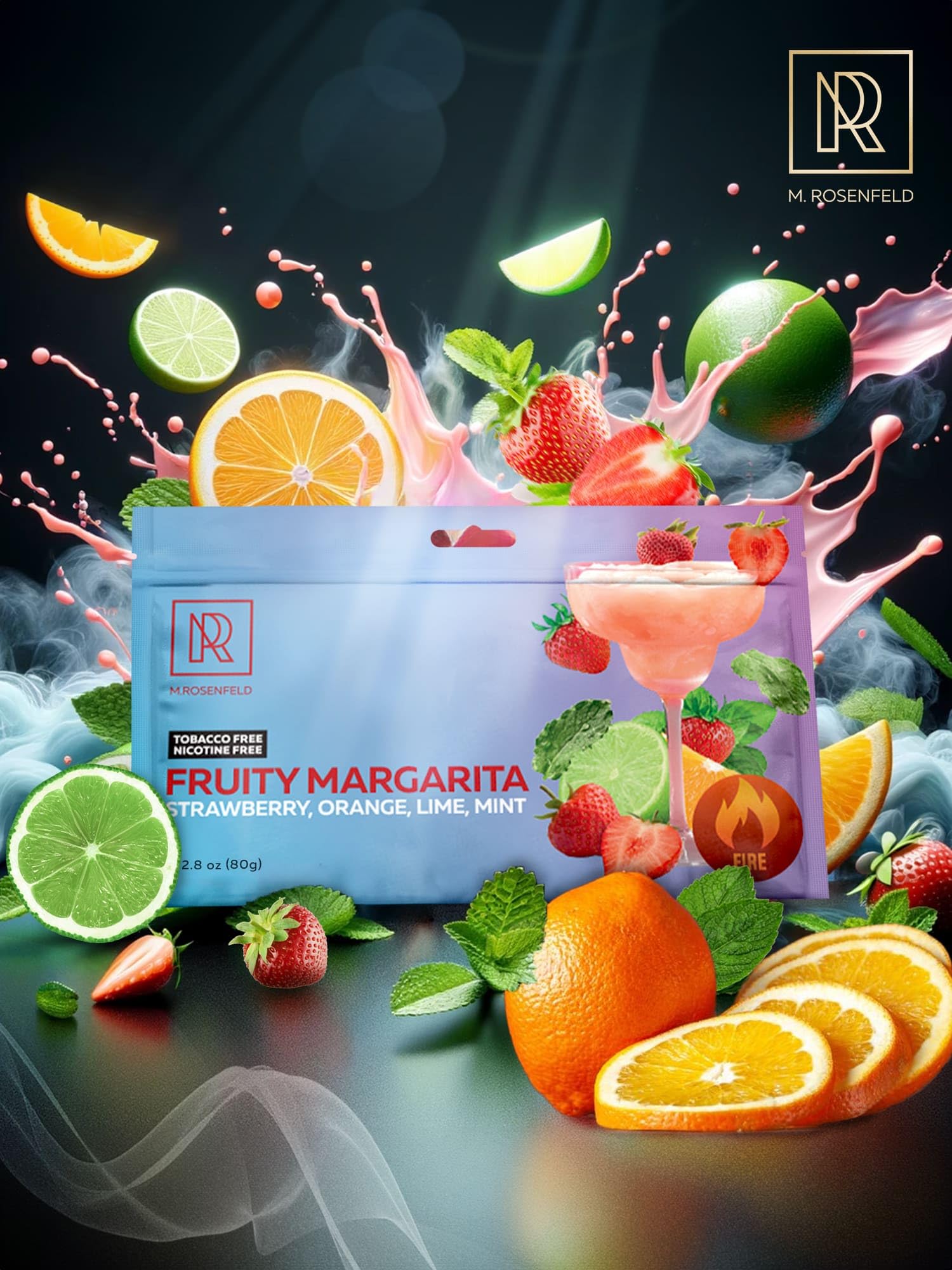 Hookah Flavors Margarita - 2.8 ounce of Hookah Shisha Tobacco Free - 80g of Hookah Tobacco & Nicotine Free Shisha with Real Organic Sisha Hooka Flavors