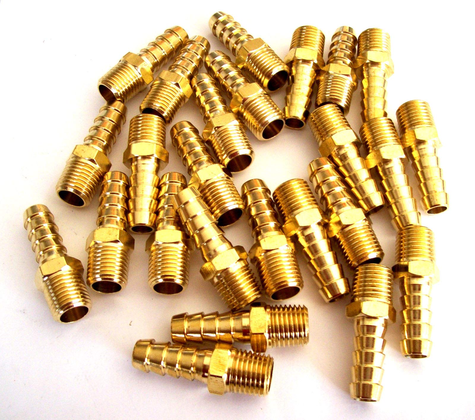 ~ 25 ~ SOLID BRASS AIR HOSE REPAIR FITTING SPLICER BARB ~BB-7312~1/4