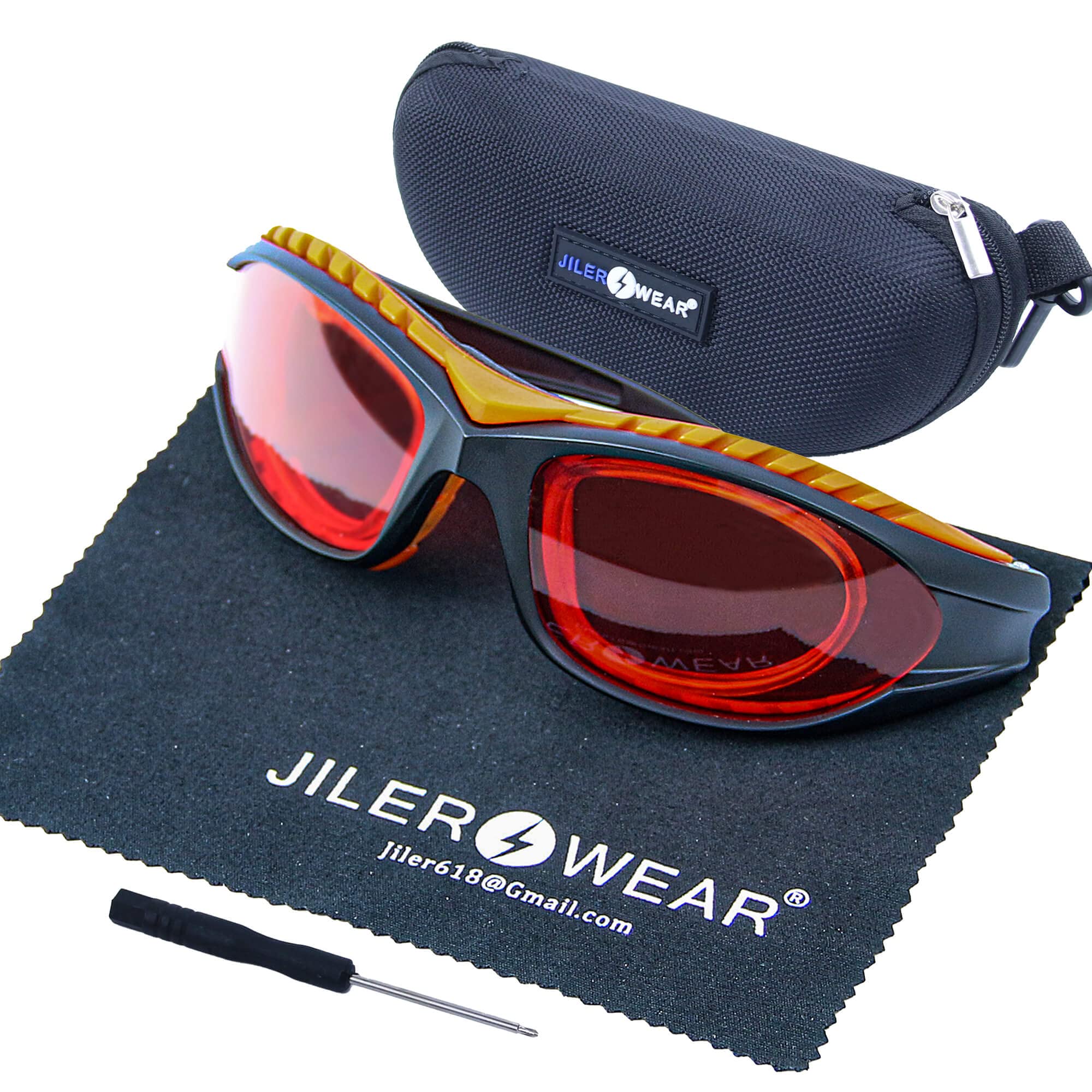JILERWEAR 190 – 540 nm Gafas de protección profesional para láser violeta/azul/verde; gafas de protección láser para 405 nm, 445 nm, 450 nm, 473 nm, 532 nm, 540 nm, diseño moderno