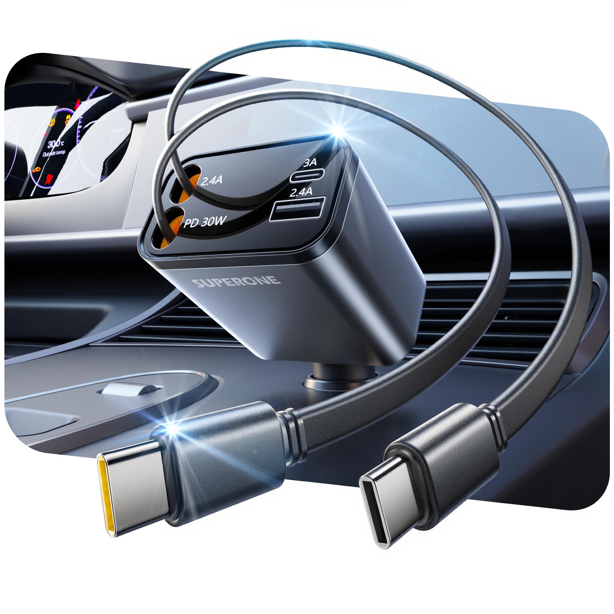 SUPERONE Retractable Car Charger