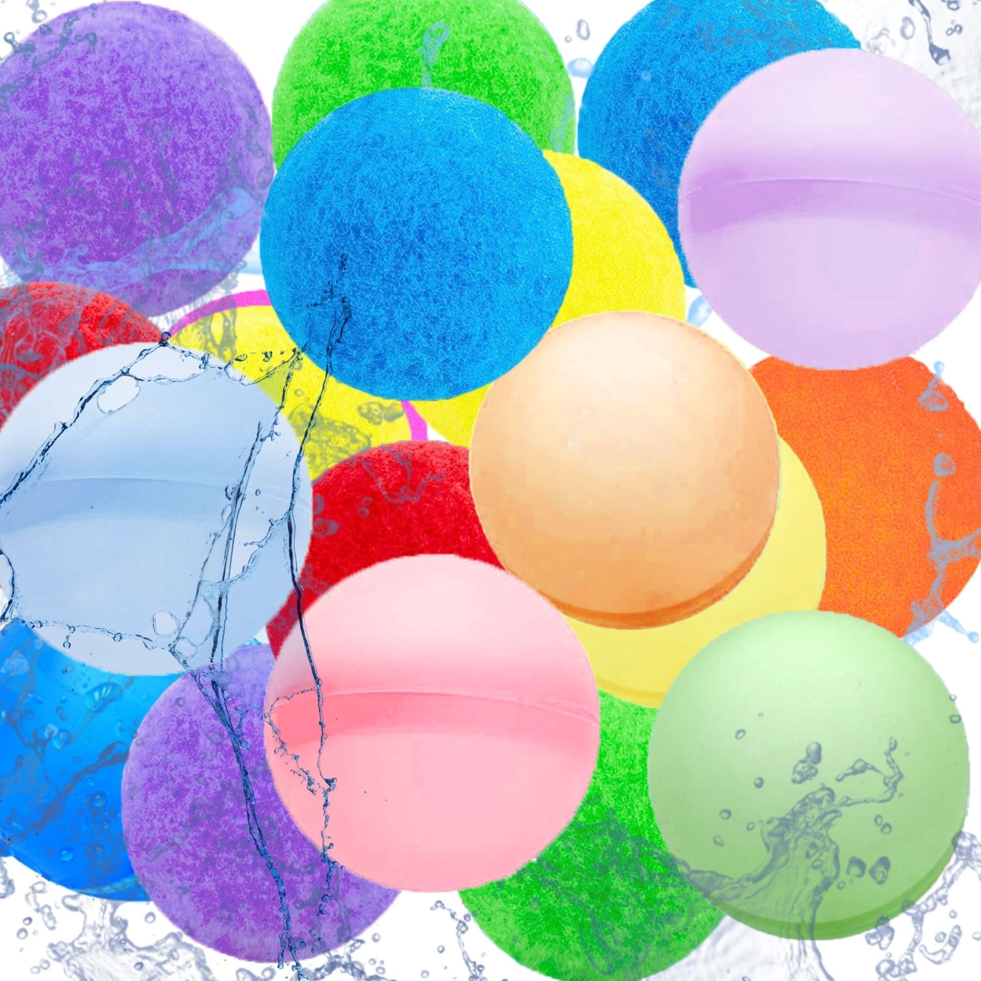 Lubibi 18 Piezas Globos de Agua Reutilizables,Silicona Globos Agua de llenado Rápido,Multicolores Pompones,Juguetes de Verano Aptos para Exteriores, Piscina, juegos de batalla de agua,Niños y adultos