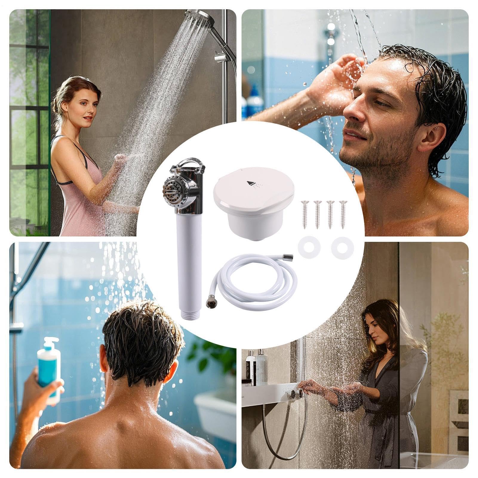 Ducha de Mano con Manguera Rociador Empotrado | Columna de Ducha Para en Baño, Hogar, Apartamento, RV, Yate, Ducha Pequeña, Terraza