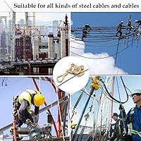Vista 6 de 2 tiradores de alambre de acero con agarre de cable de 1 tonelada - 2210 libras de tracción de cable de carga herramienta para cuerda de alambre