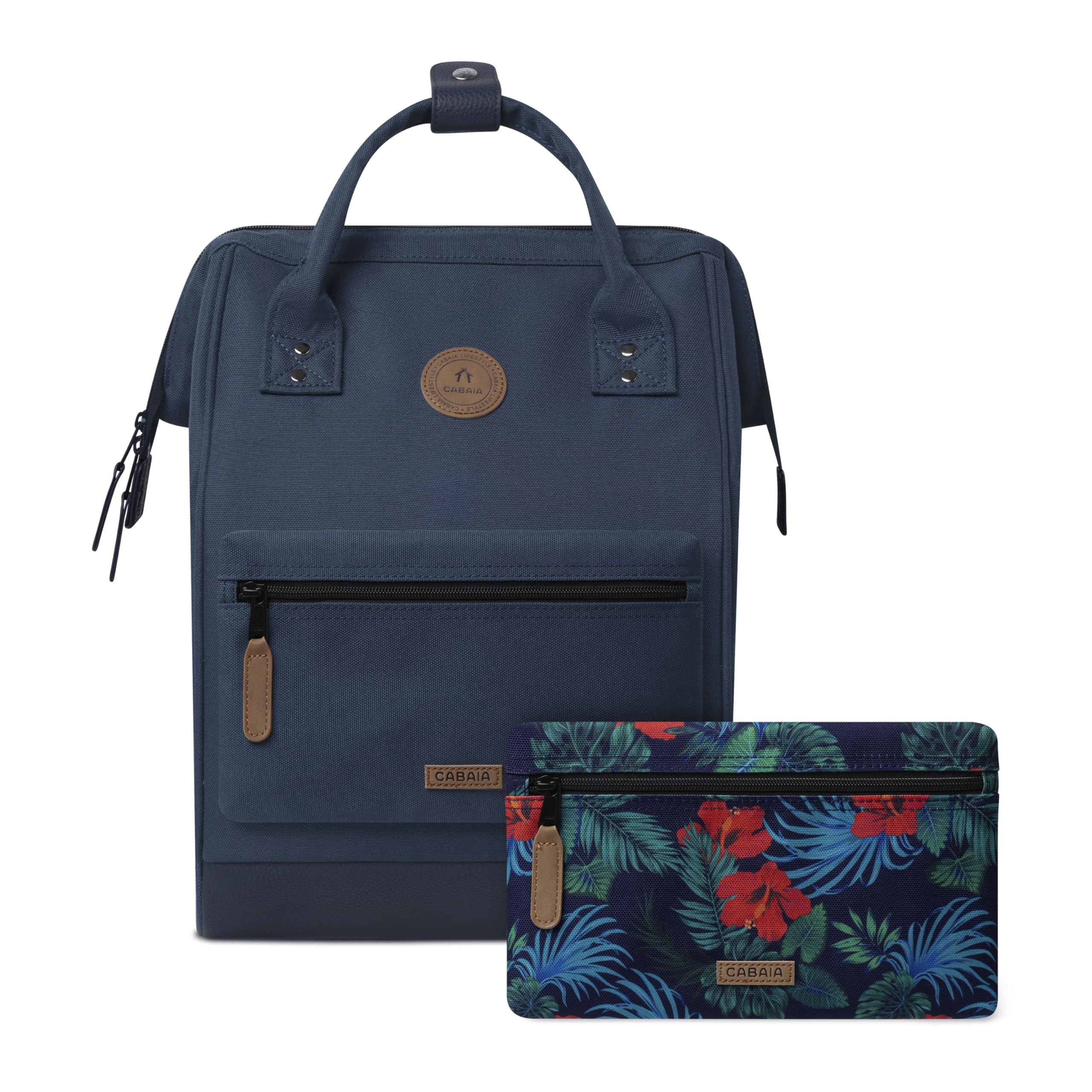 CABAIA - Sac à Dos Adventurer Reykjavik - Medium 18L - Déperlant - Compartiment Ordinateur Portable 13" - 2 Poches - Certifié Vegan - Sac Voyage, Affaires, École pour Homme et Femme - Bleu