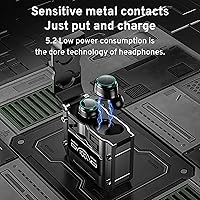 Vista 6 de M25 BT5.3 - Auriculares deportivos inalámbricos con cancelación de ruido ambiental, IPX7 impermeable, estéreo Bluetooth, 4 micrófonos integrados