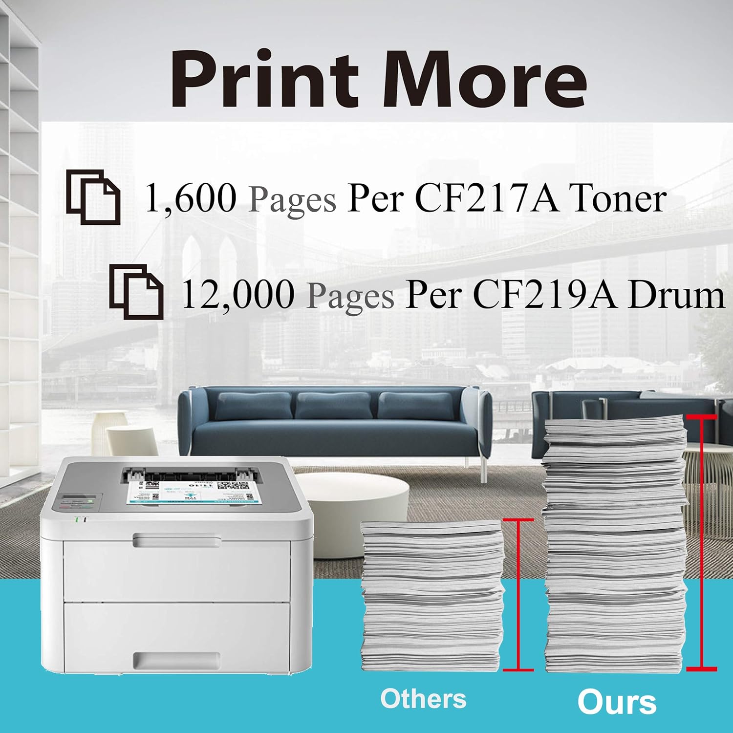 TG Imaging (3xToner + Drum) Compatible CF217A Toner Cartridge and CF219A Drum Unit Replacement for HP 17A 19A Toner for Pro M102 MFP M130 Toner Printer