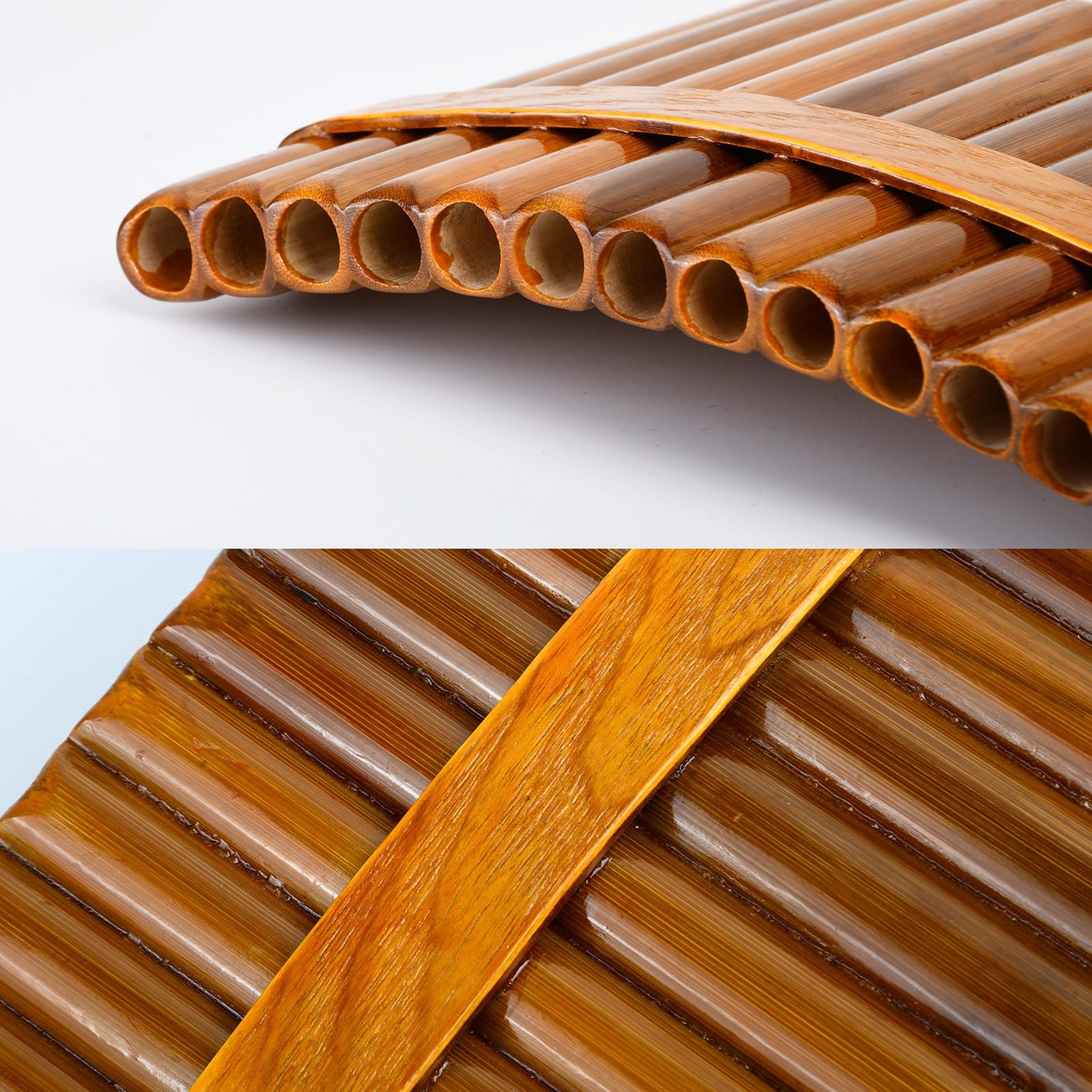 Bambus Panflöte Mit Tragetasche, 15 Panflöte In G-Dur, Traditionelles Chinesisches Musikinstrument, Handgefertigte Panflöte Für Anfänger, Schüler, Kinder Und Erwachsene