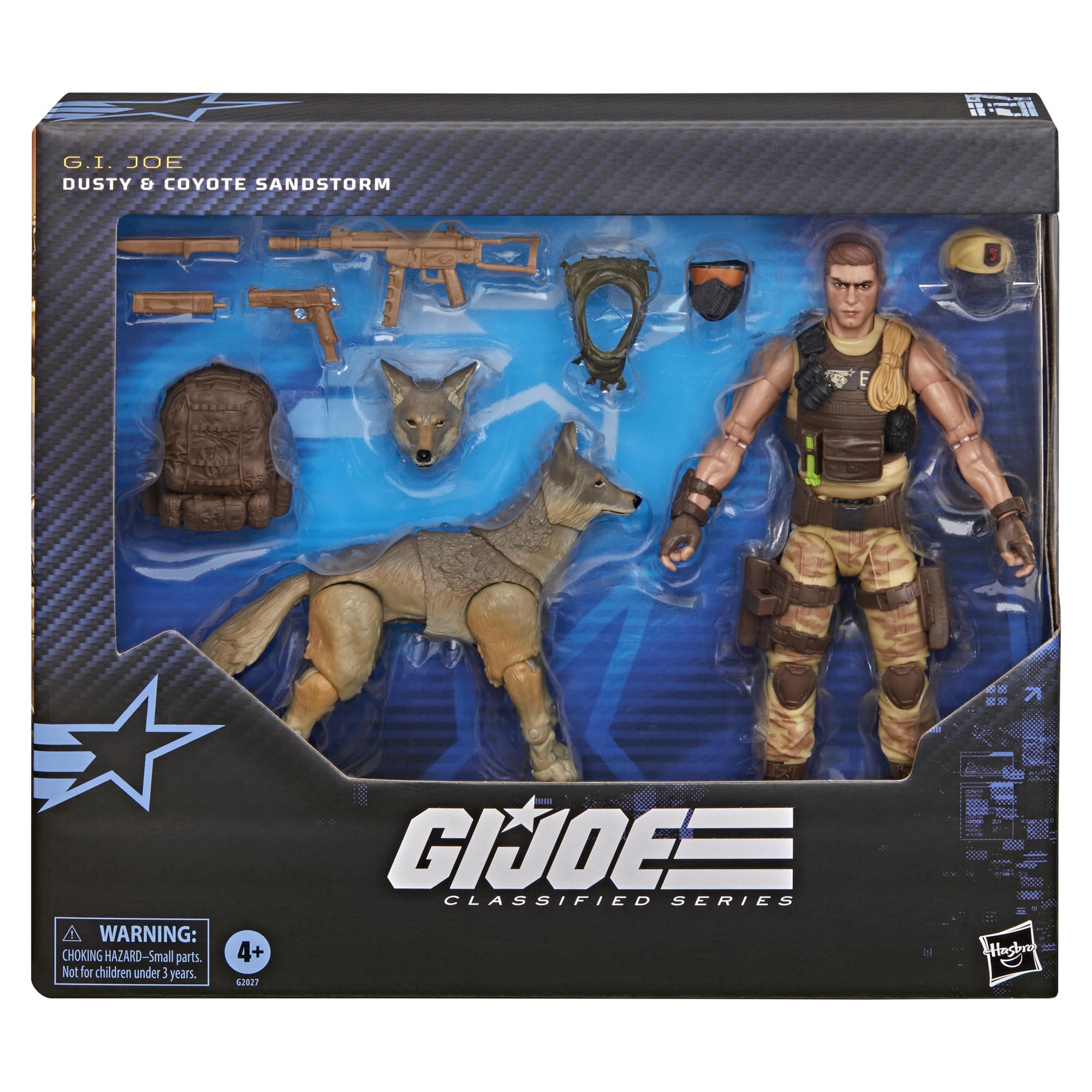 G.I. Joe Classified Series #217, Dusty & Coyote Sandstorm, Set mit Action-Figur (15 cm) und Tier zum Sammeln