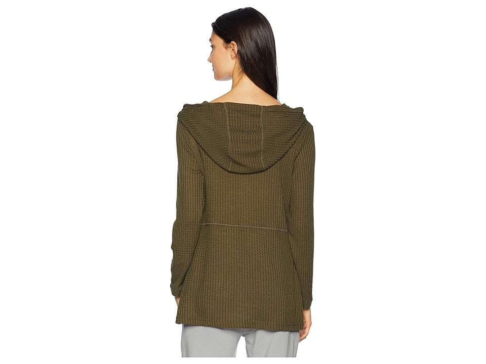 

Jack by BB Dakota Best Intentions Waffle Knit Hooded Top (Olive Night) Women's Clothing, Green