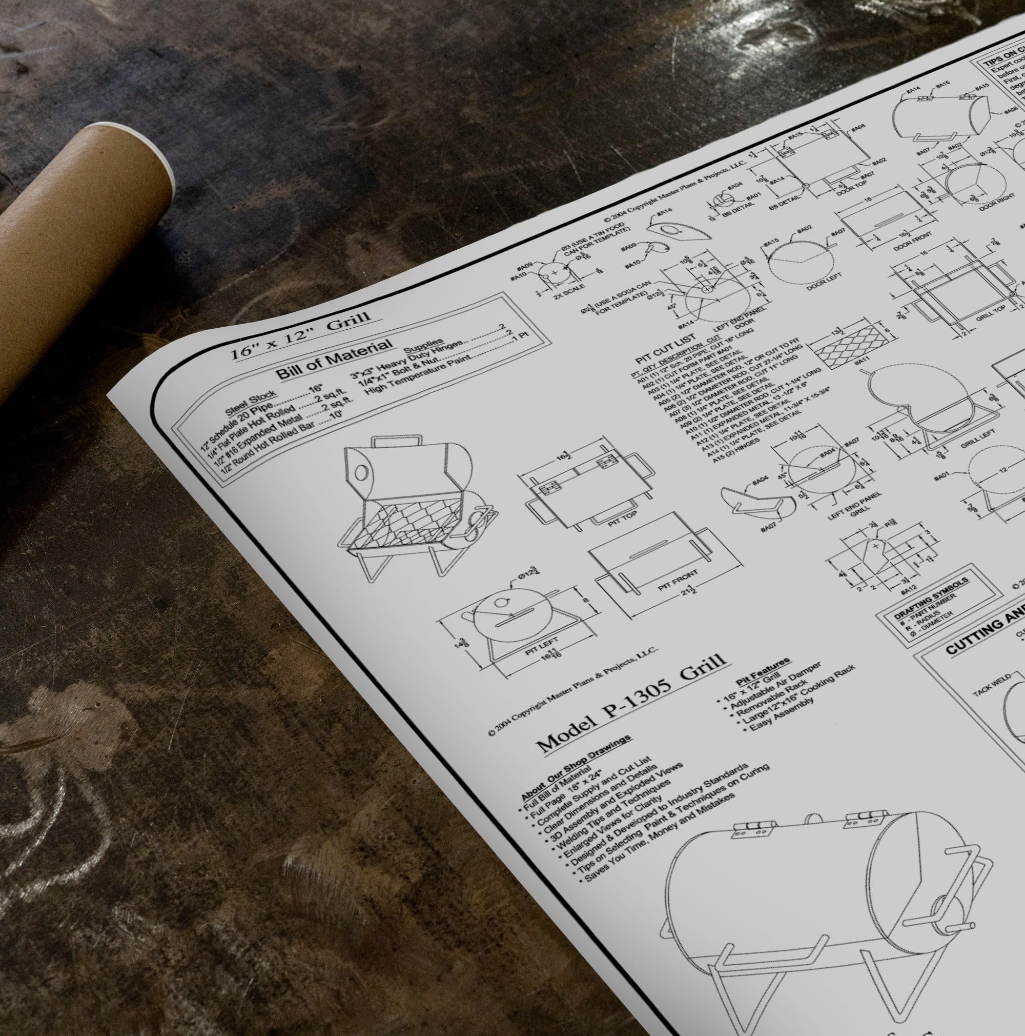 The Trailer Parts Outlet - 1305 - Pit & Grill Plan- How-to Steps w/Blueprint