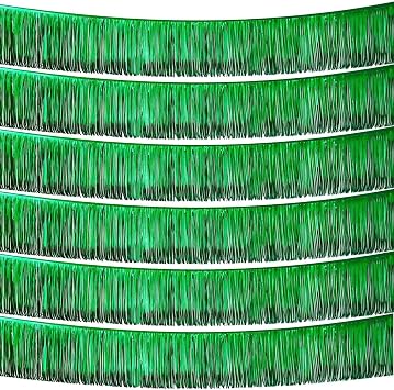 GAKA Green Foil Fringe Garland,6 Pack 10 Feet Metallic Foil Tinsel,Fringe Garland,Wall Hanging Fringe Banner for Parade Floats, Wedding,Christmas,Birthday Party Decorations