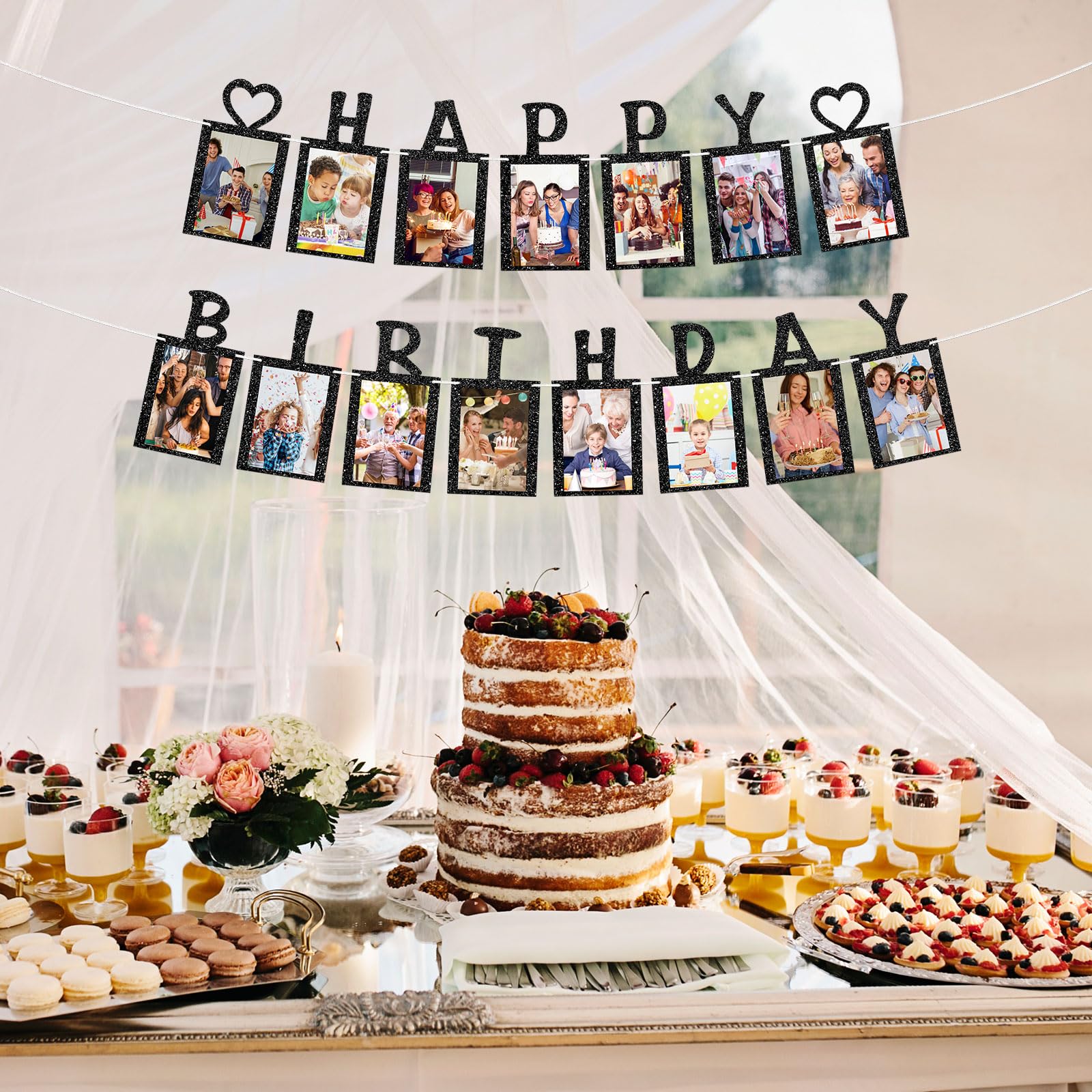 HAPPY BIRTHDAY☆ Gold Confetti Bunting Flags - View #4