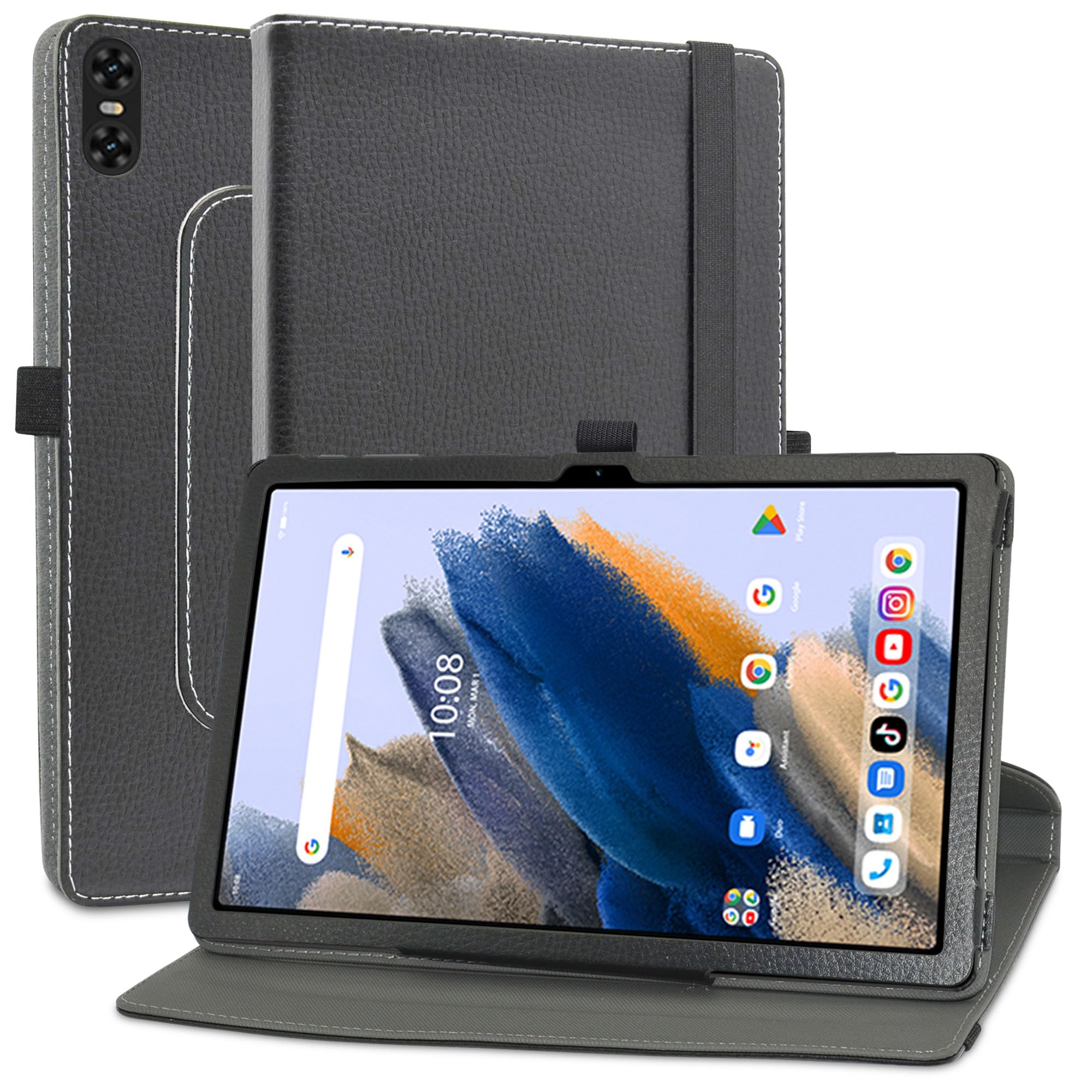 MAMA MOUTH Case for UMIDIGI A15 Tab,360 Degree Rotating With Premium PU Leather Sleeve Cover for UMIDIGI A15 Tab 11 Inch Tablet,Black