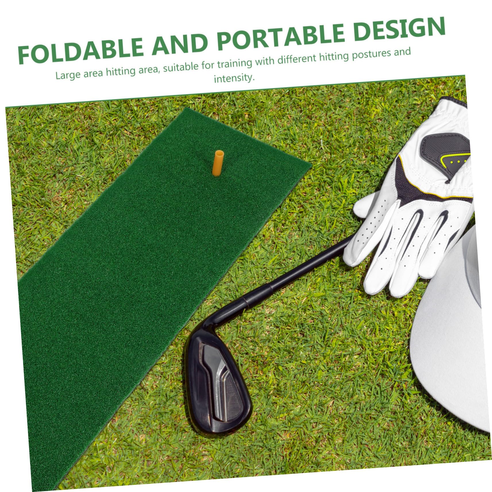 Abaodam Portable Golf Training Mat Artificial Turf for Indoor Play Improves Range Shot Accuracy for Beginners Professionals Convenient Space Saving Design