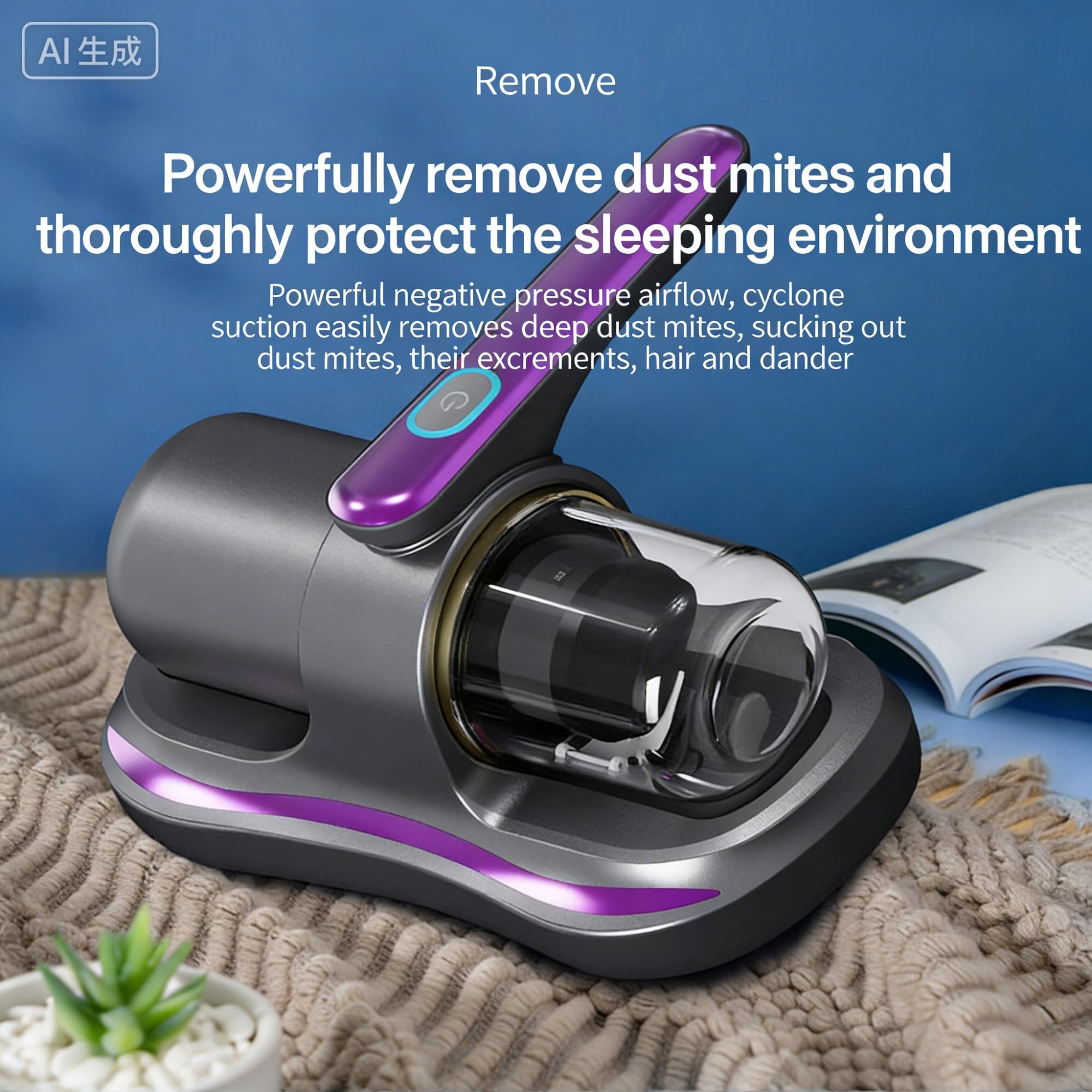 Aspirapolvere Per Materassi Portatile Con Aspirazione 8000 Pa E Filtrazione Multistrato, Pulitore Per Materassi, Aspirapolvere Da Letto Per Rimuovere Acari, Peli Di Animali E Allergeni