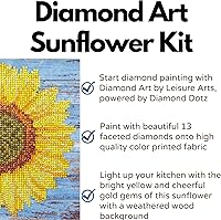 Vista 2 de Diamond Art By Leisure Arts Kit 8x8 Principiante Girasol