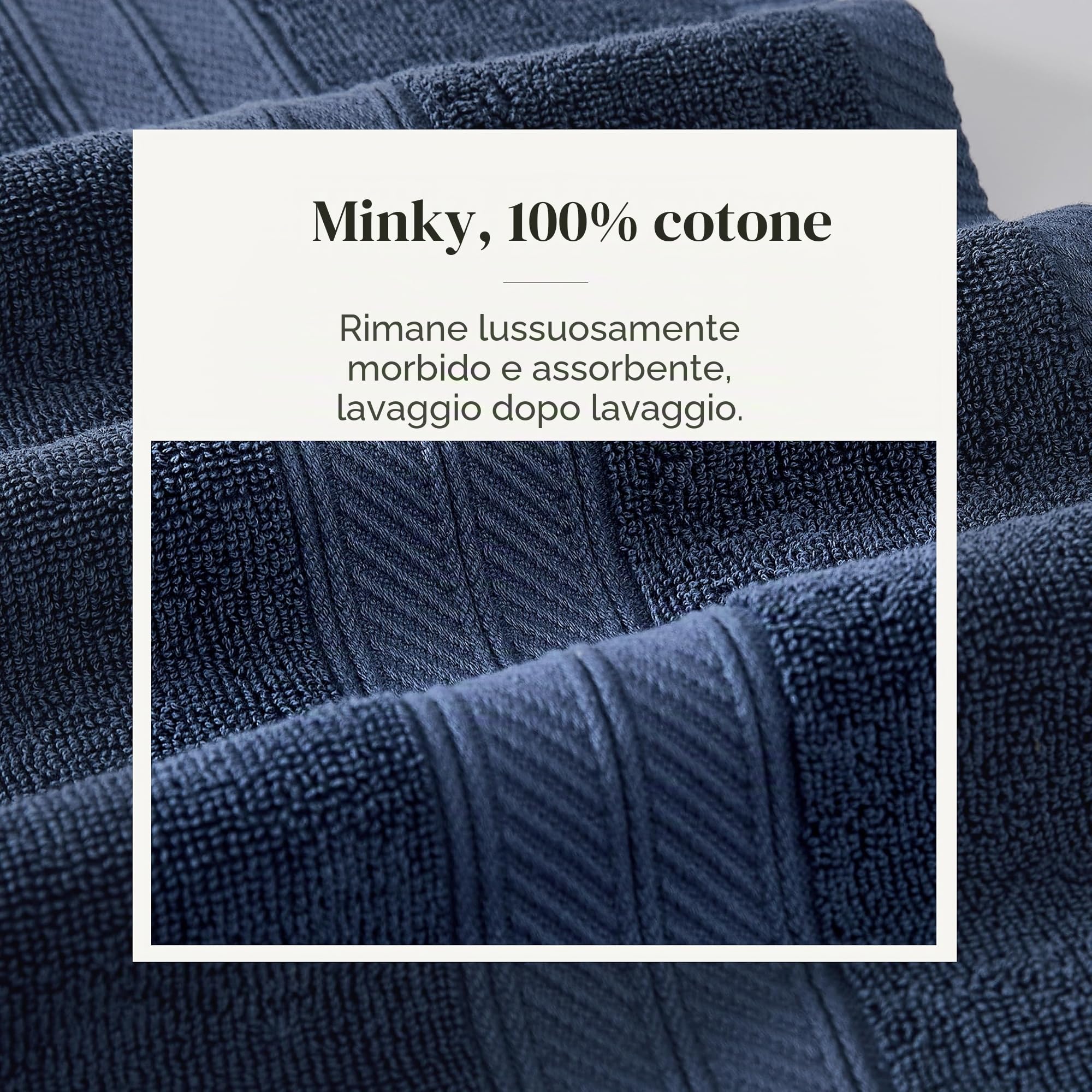 Modern Threads Set di 6 asciugamani reversibili in filigrana a trifoglio, set di 6 asciugamani da bagno, asciugamani e salviette, super assorbenti e ad asciugatura rapida, 100% cotone pettinato