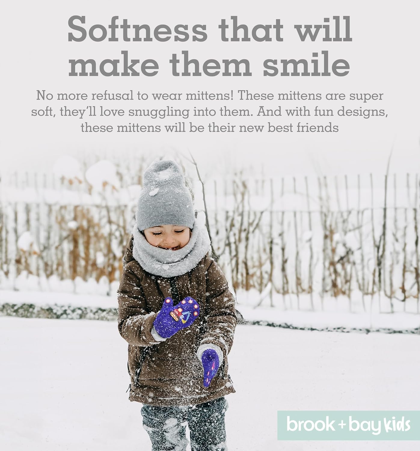 Brook + Bay Toddler Mittens-Kids Magic Gloves Knit Mittens- Childrens Mittens,Kids Mittens Winter,Mittens for Kids,Boys Girls - Image 5