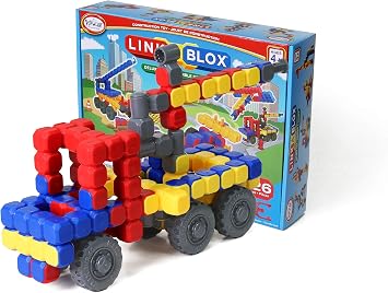 POPULAR PLAYTHINGS LinkaBlox Deluxe Snap Together Building Toy, 126 Pieces | Stem Play Ages 4 & Up, Click Block Construction Set, for Kids