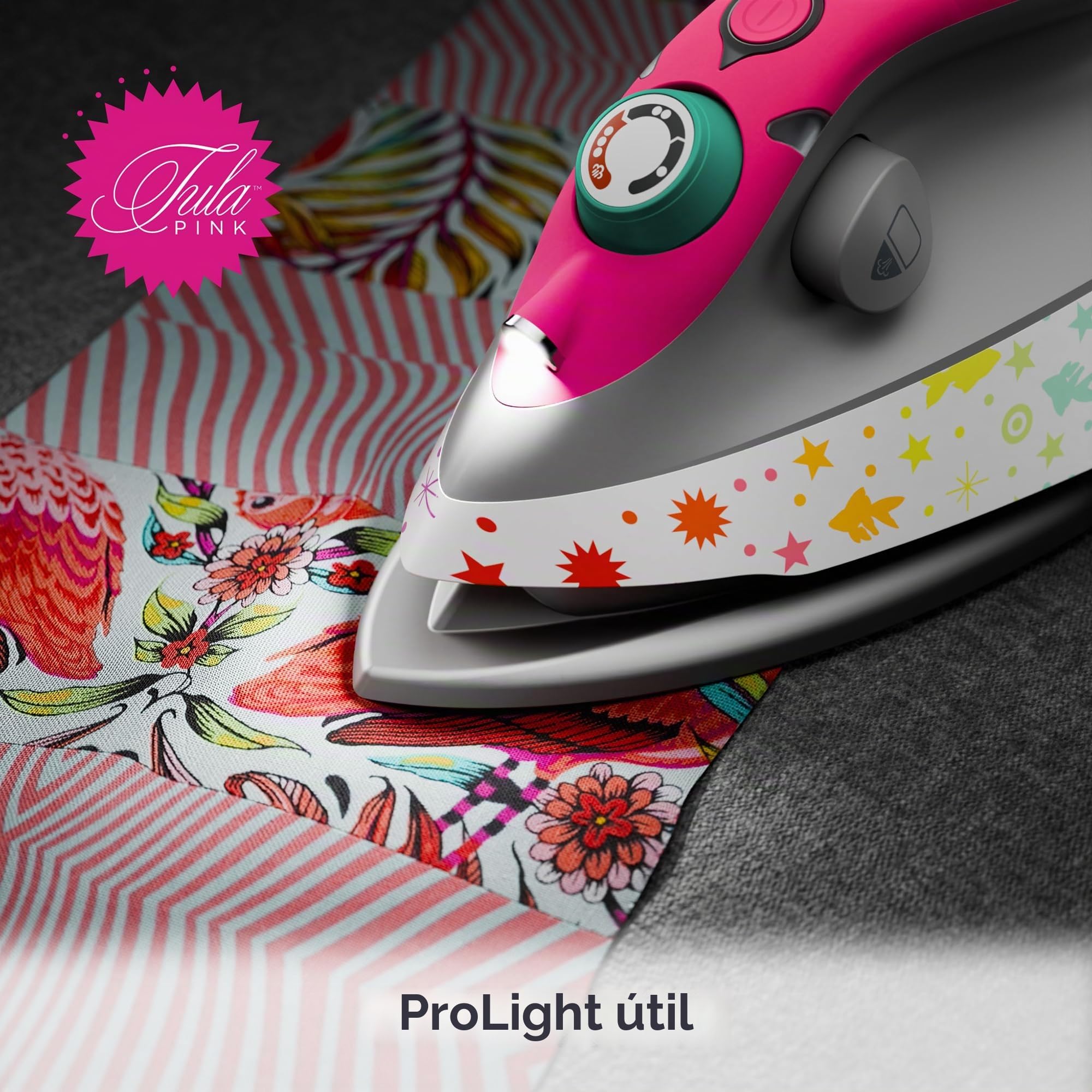 M3Pro Textile Compact Fabric Project Plancha de vapor con soporte para plancha caliente Solemate, Tula Pink