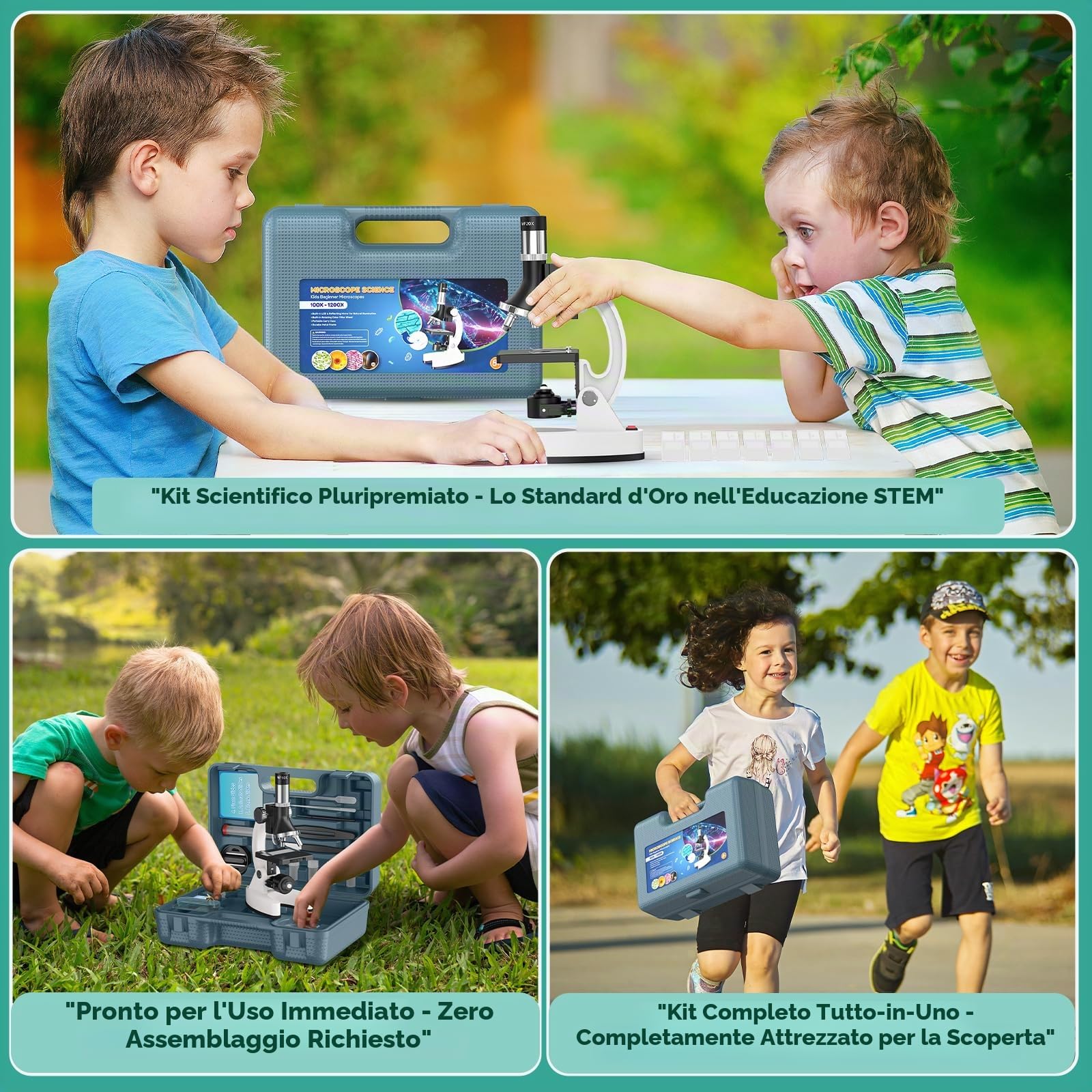 USCAMEL Microscopio Bambini 1200X Professionale: Microscopio Bambini Ottico