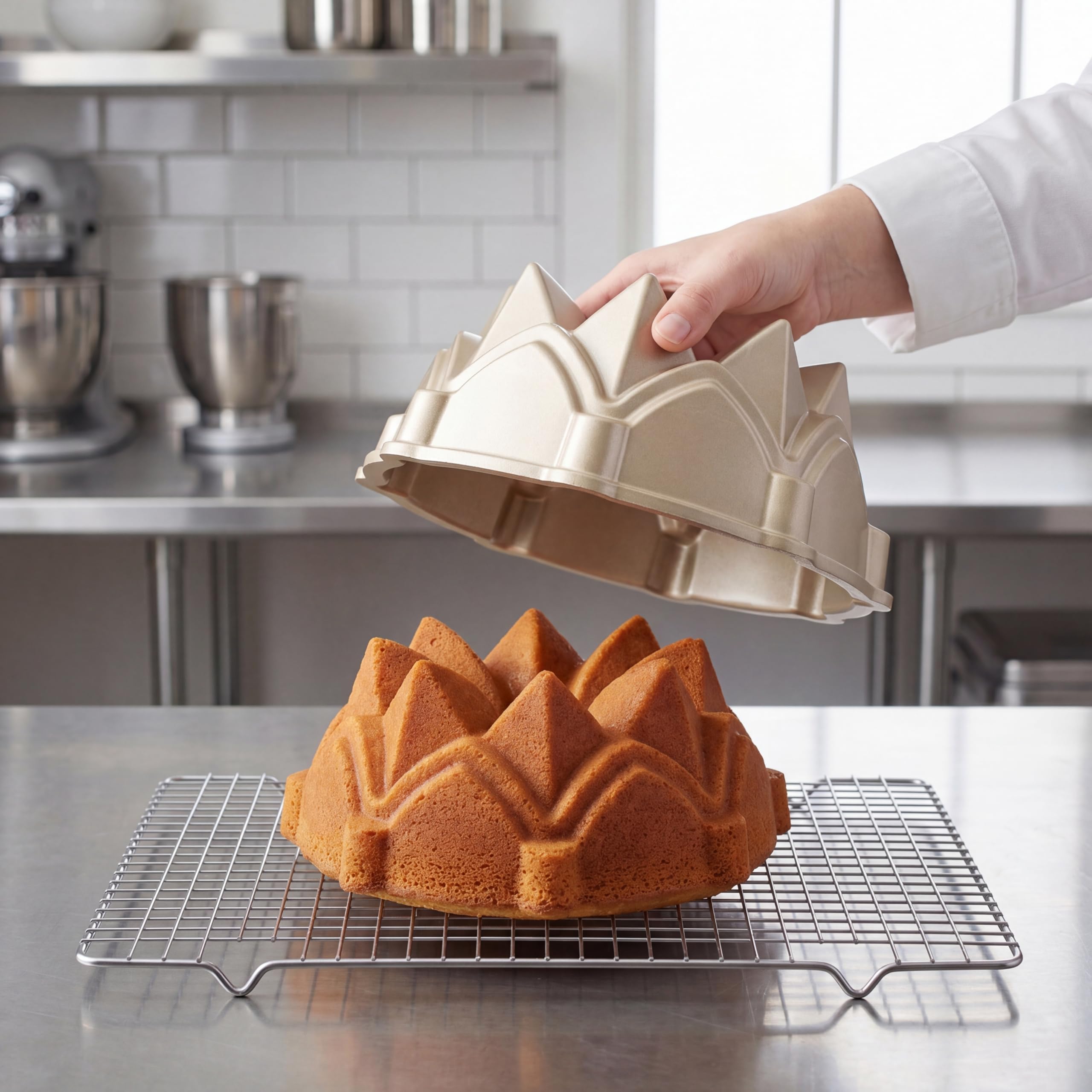Moule à gâteau en forme de couronne d'étoile en aluminium anti-adhésif cannelé pour fête d'anniversaire et autres occasions