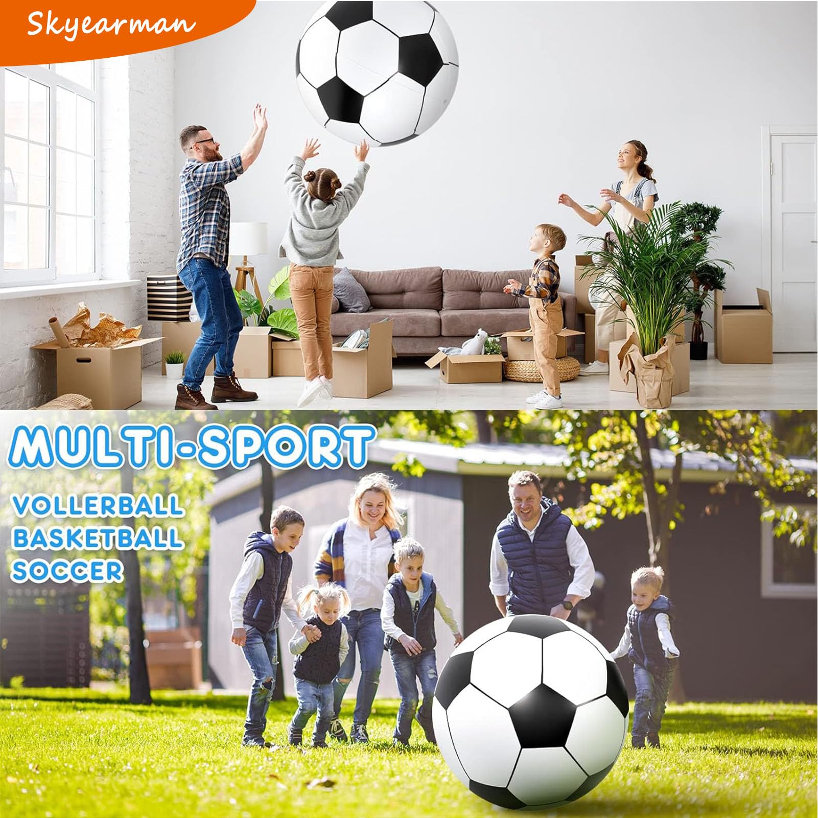 2 Pièces Ballon de Plage Gonflable 66cm Ballon de Football Gonflable Grand Flotteur De Plage en PVC pour Enfants Adultes Summer Jardin Beach Pool Party Supplies