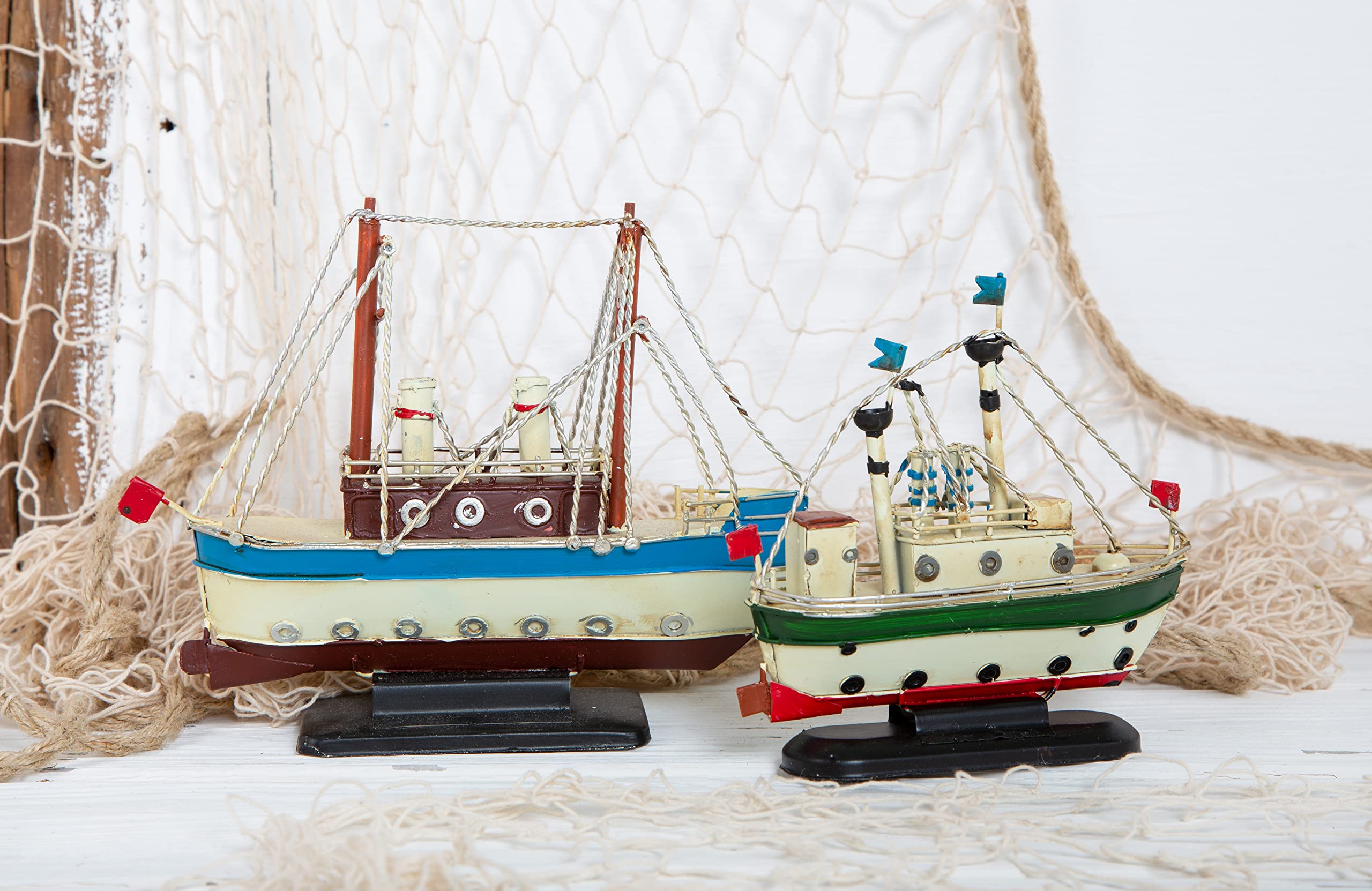 Logbuch-Verlag Segelboot Deko - 19cm Maritime Figur Aus Metall & Holz Silber/Braun