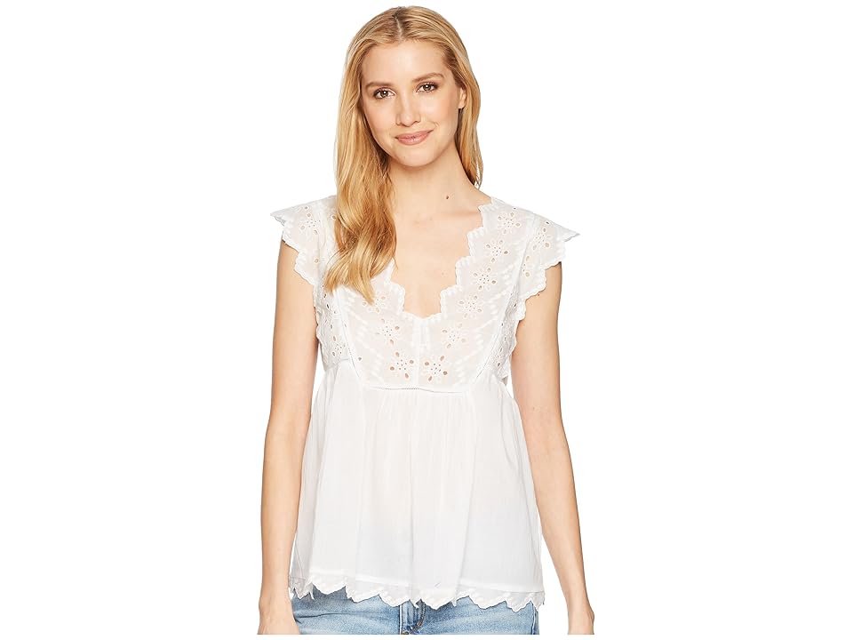 

Lucky Brand Eyelet Tank Top (Lucky White) Women's Short Sleeve Pullover