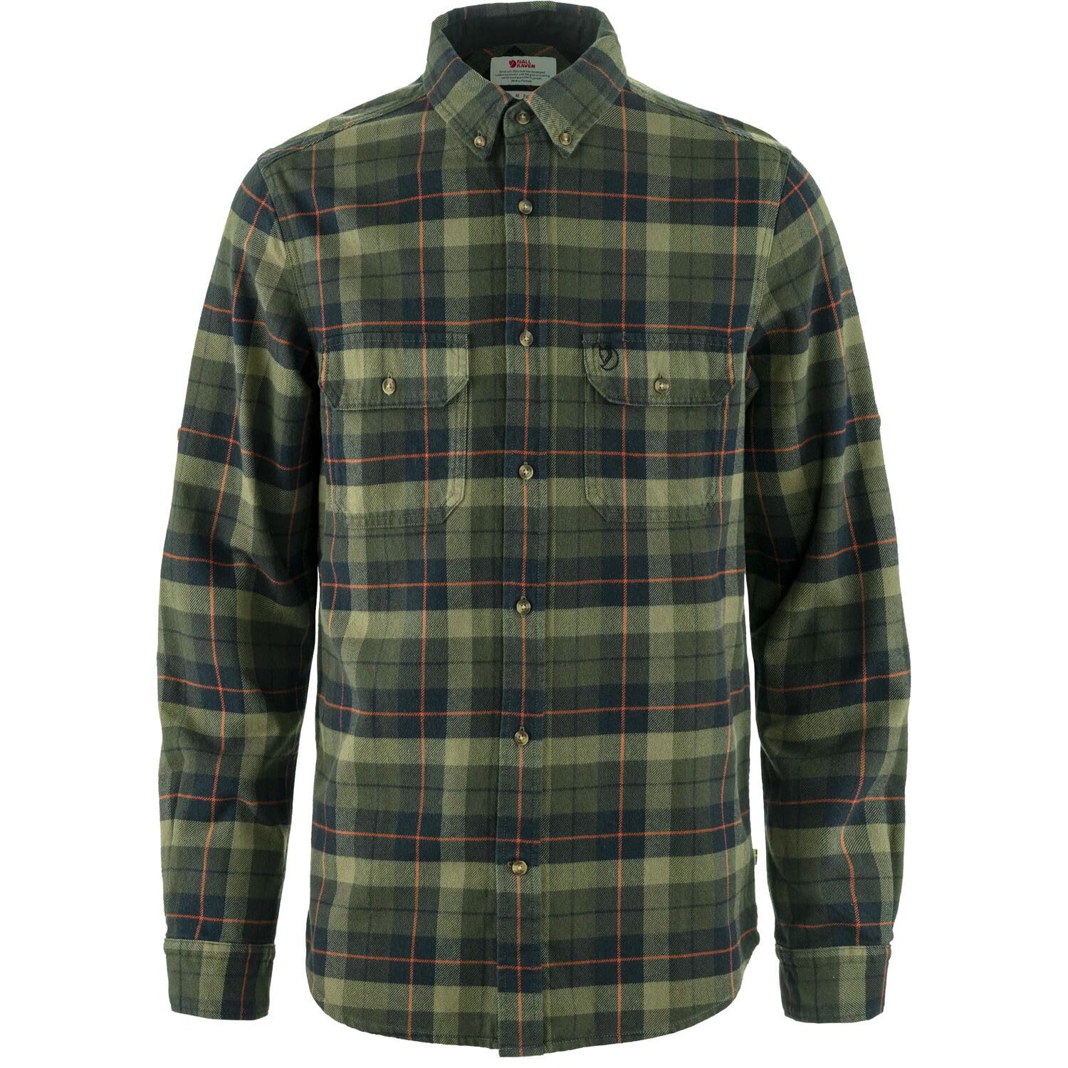 Fjällräven Herren Singi Heavy Flannel Shirt – Schwarz/Deep Forest, 3XL