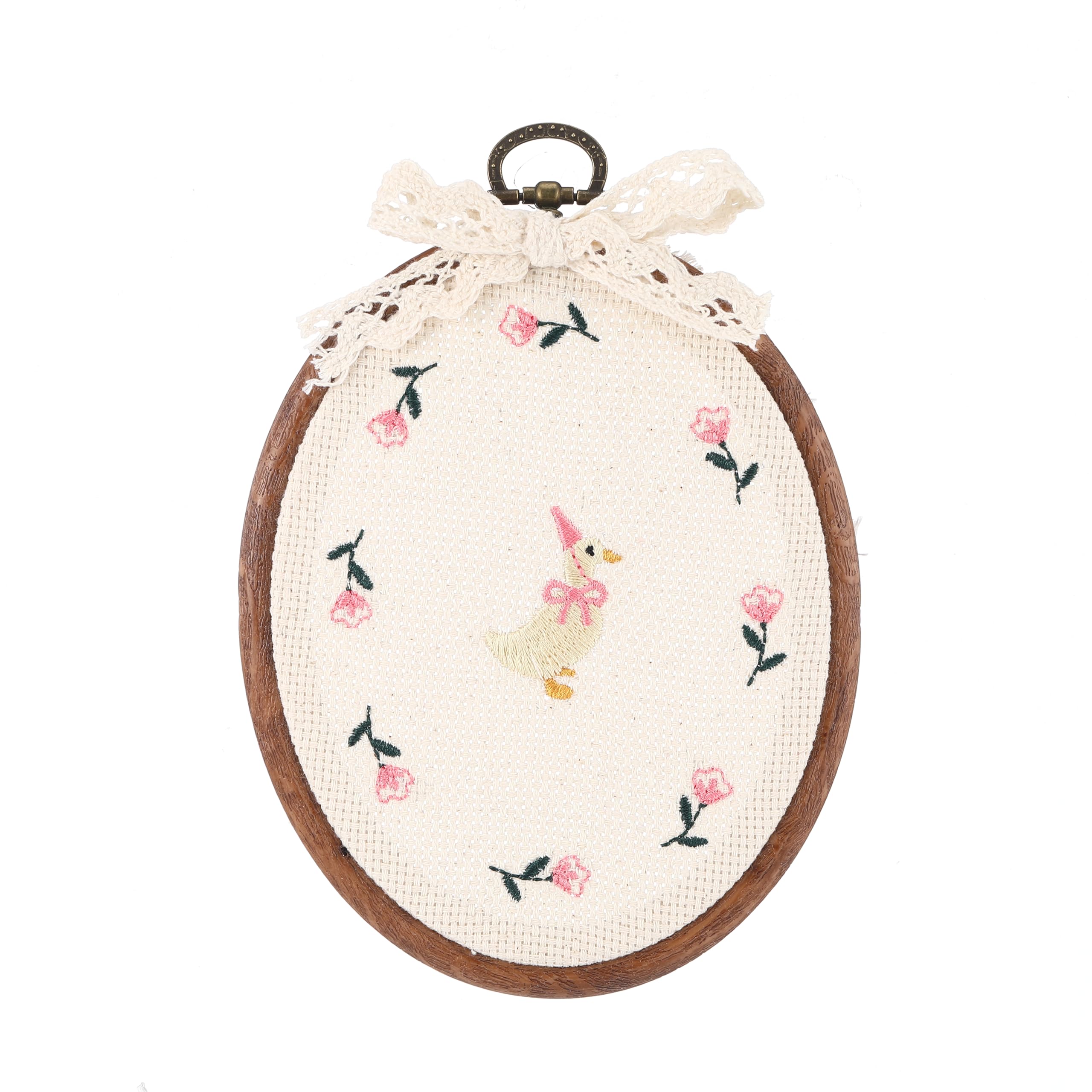 Chunful Felted Nursery Wall Decor Cute Wall Art Decorative Artwork for Nursery Themes Bathroom Living Room Classroom Home Decoration (Embroidered Goose)