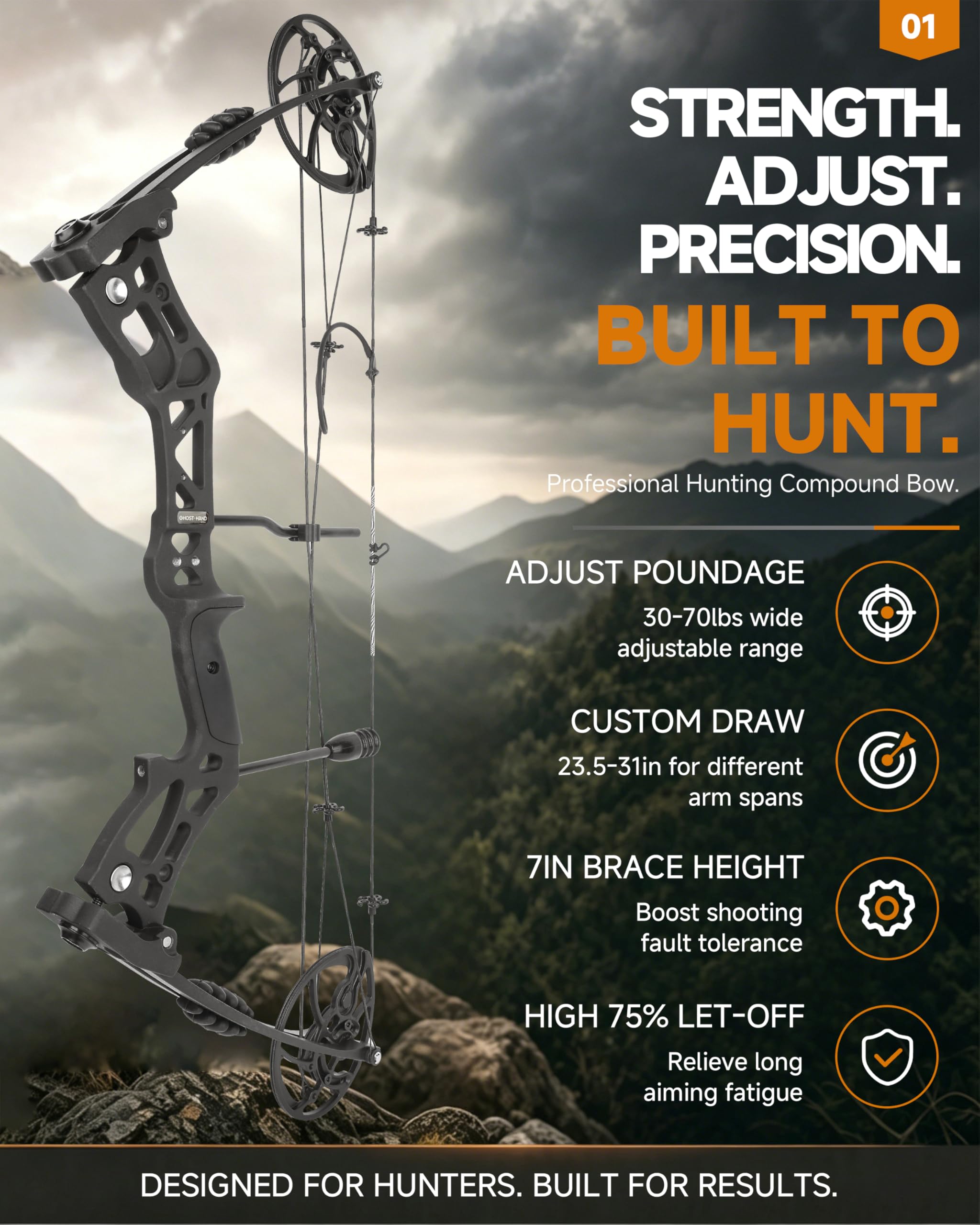 Bogenschießen Jagd Compound Bow Kit RTH 13.6-31.8 kg Draw Length 59.7 cm-78.7 cm, IBO 325FPS, Target Shooting Bow with Accessories for Bowfishing Bogenschießen Jagd