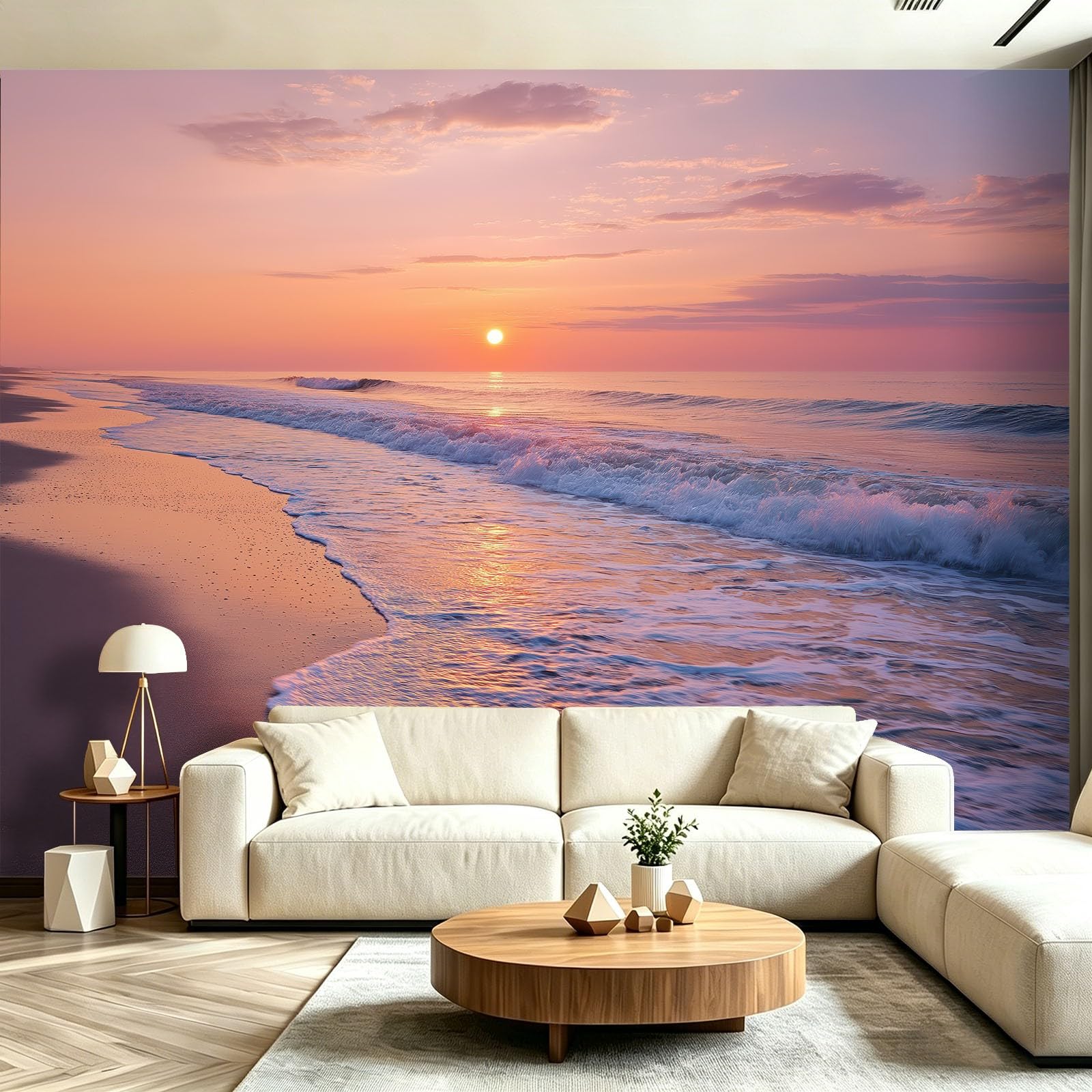 Papier peint panoramique intissé océan vagues paysage côtier 300x210cm