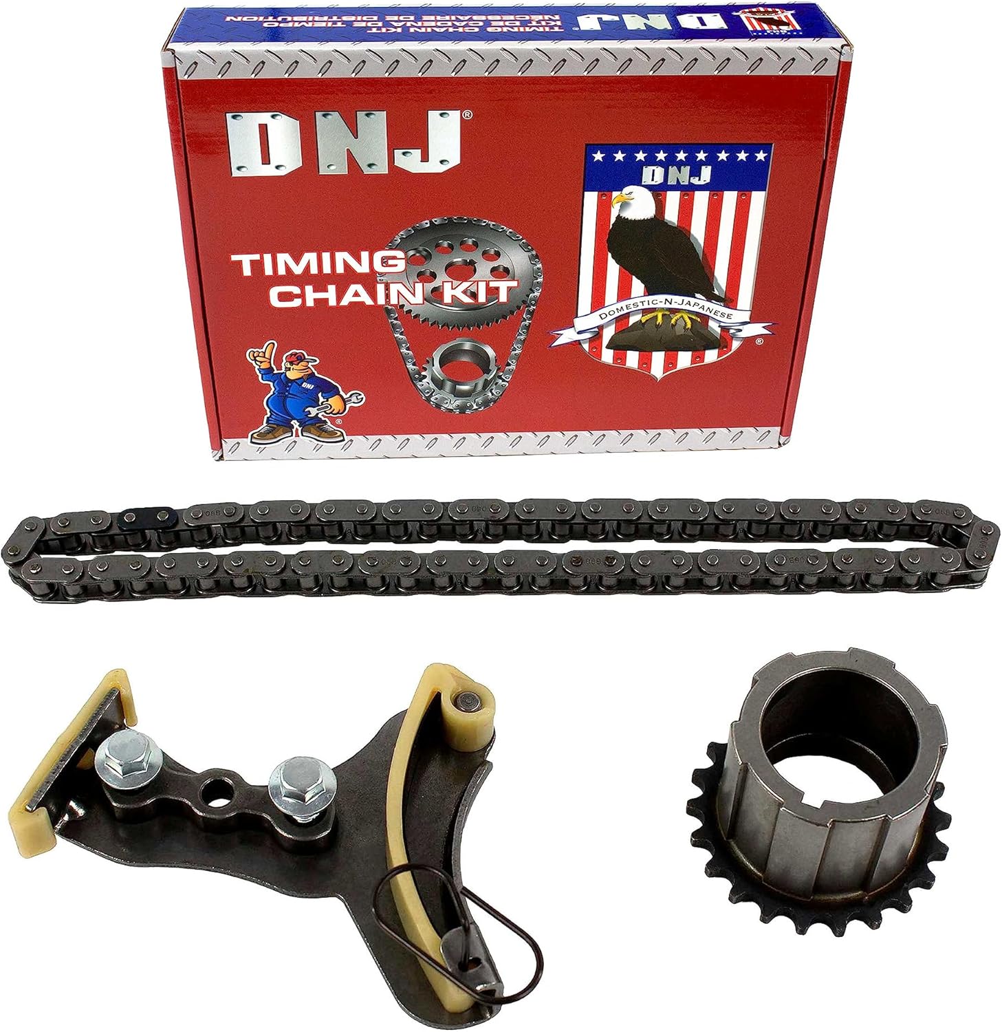 DNJ TK3216 Timing Chain Kit for 2007-2017 Cadillac, Chevrolet, GMC, Hummer Avalanche, Camaro, Canyon 4.8L-6.2L V8 16V OHV 294cid