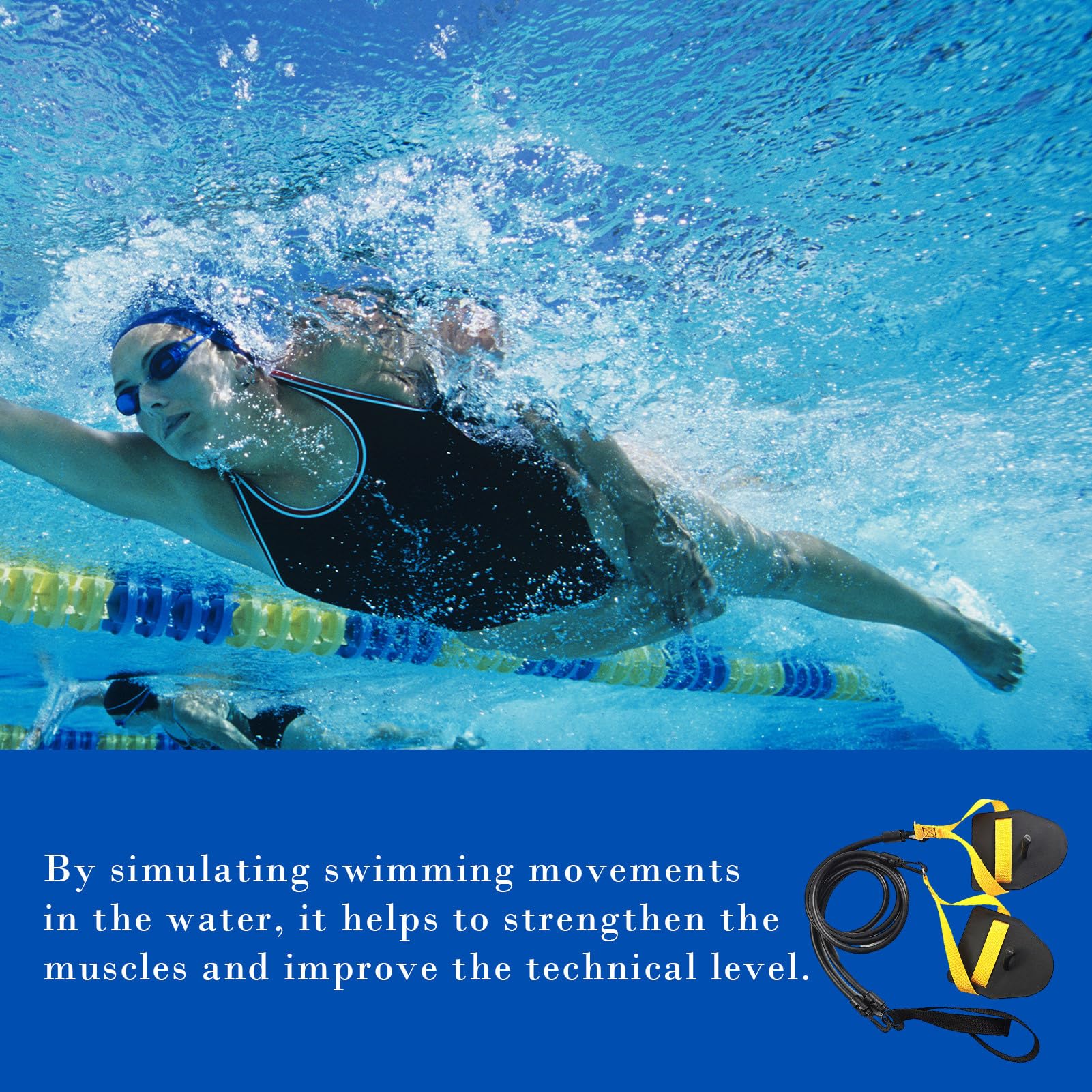 Set di 2 Fasce per Caviglie da Nuoto in Schiuma, per Nuoto, acquatica, Aerobica, Galleggiante, Blu, cavigliere, con Fibbia a sgancio rapido, per Allenamento Fitness (Blu/Verde